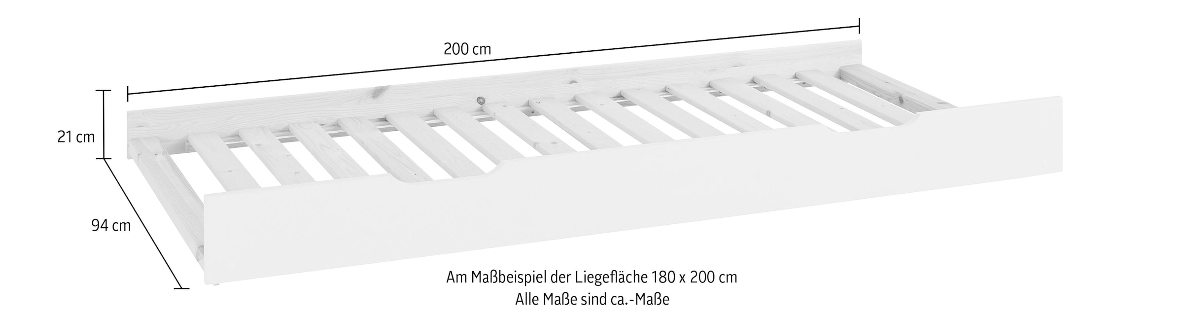 Lüttenhütt Schubkasten »"TIPO Zoll«, als 2. Schlafgelegenheit, inklusive Rollrost