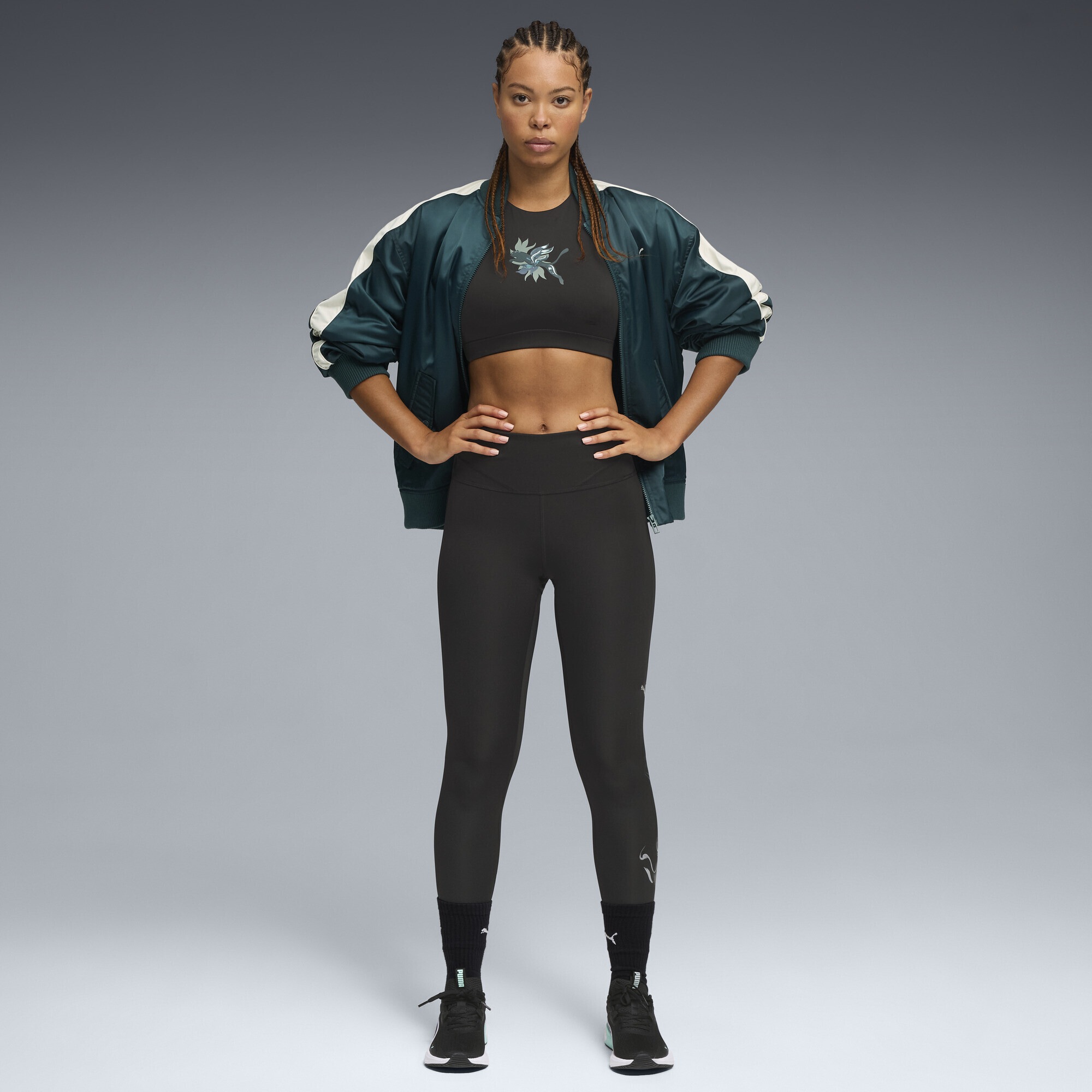 PUMA Sport-BH »GREEN TERRAINS GRAPHIC BH für mittlere Belastung Damen«