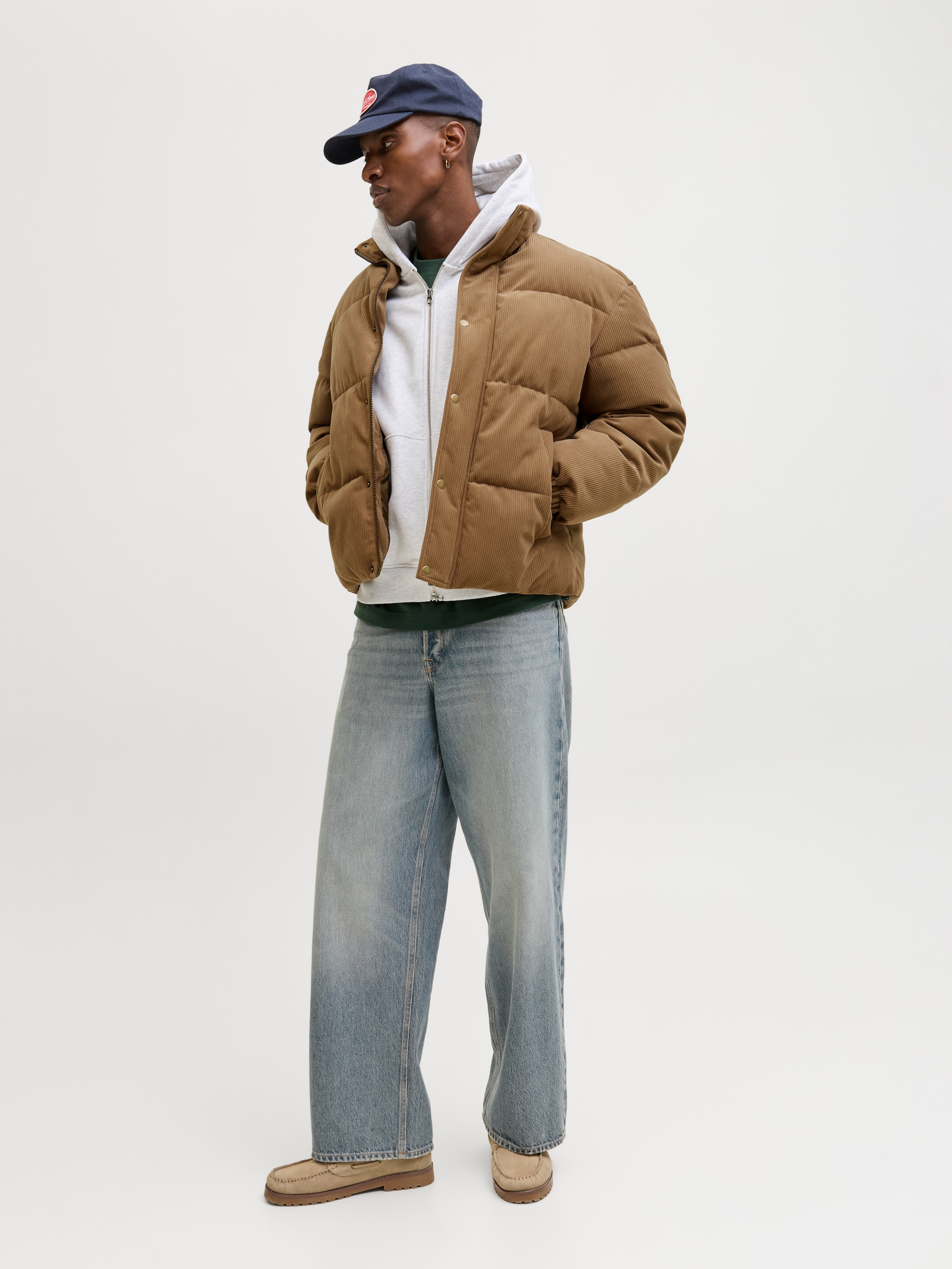 Jack & Jones Steppjacke »JORGREENE CORDUROY PUFFER JACKET« ohne Kapuze