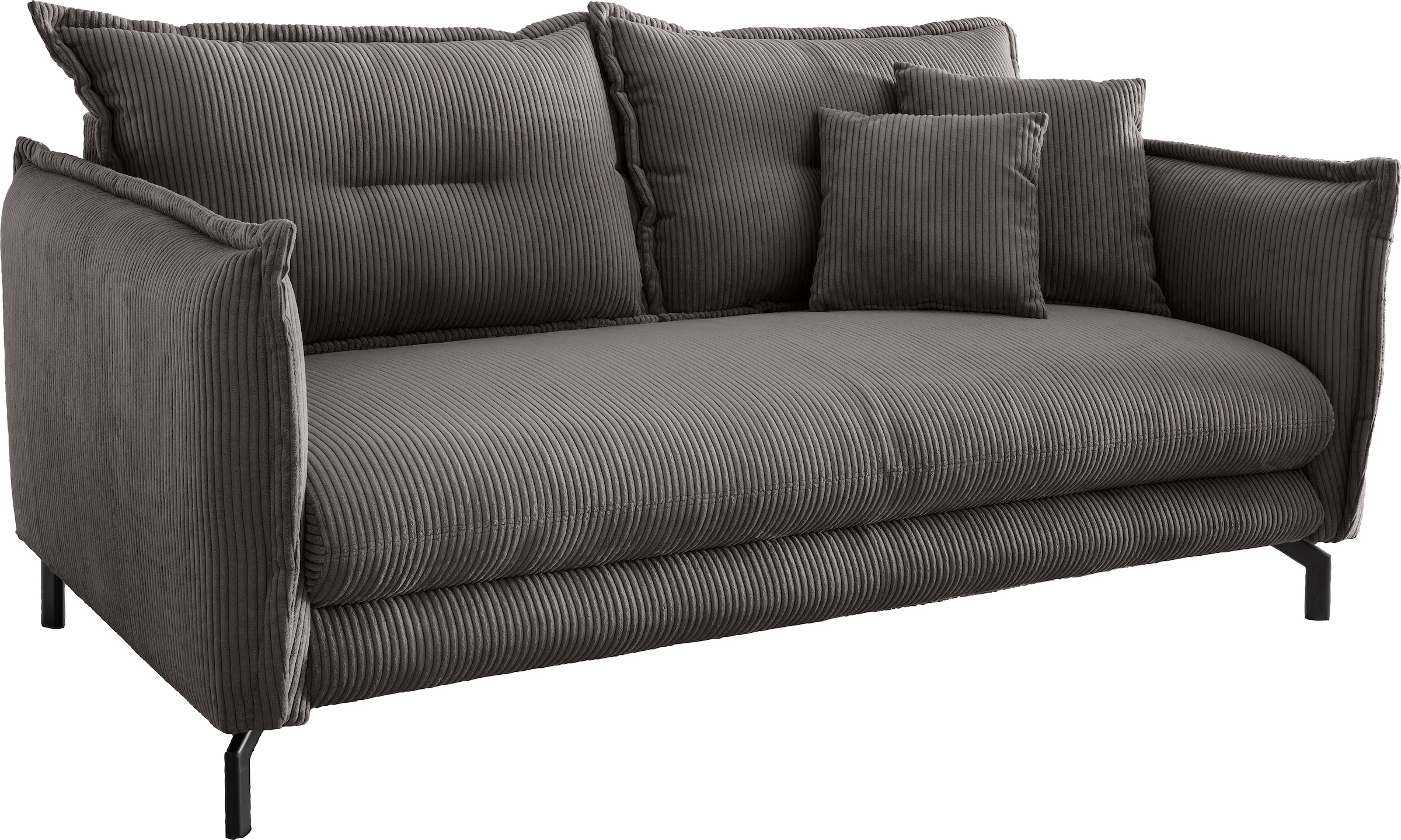 Home affaire Ecksofa »Lazio modern und bequem, schmale Armlehnen, tolle Detailverarbeitung« zwei verschiedene Fußfarben wählbar