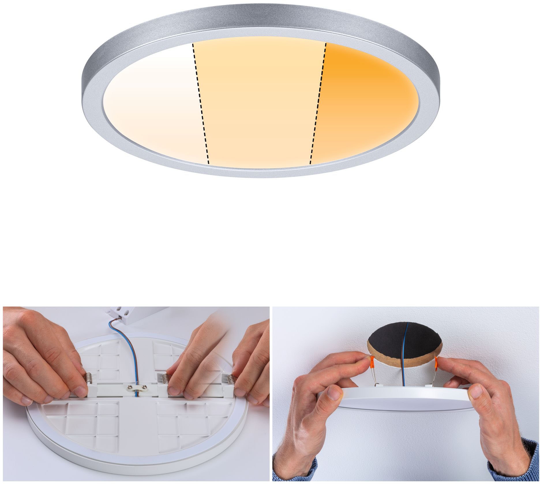 Paulmann LED Bad-Einbauleuchte »Areo«, Schutzart IP44, WarmDim-Stepschaltung, Ø 17,5 cm, inkl. LED Leuchtmittel