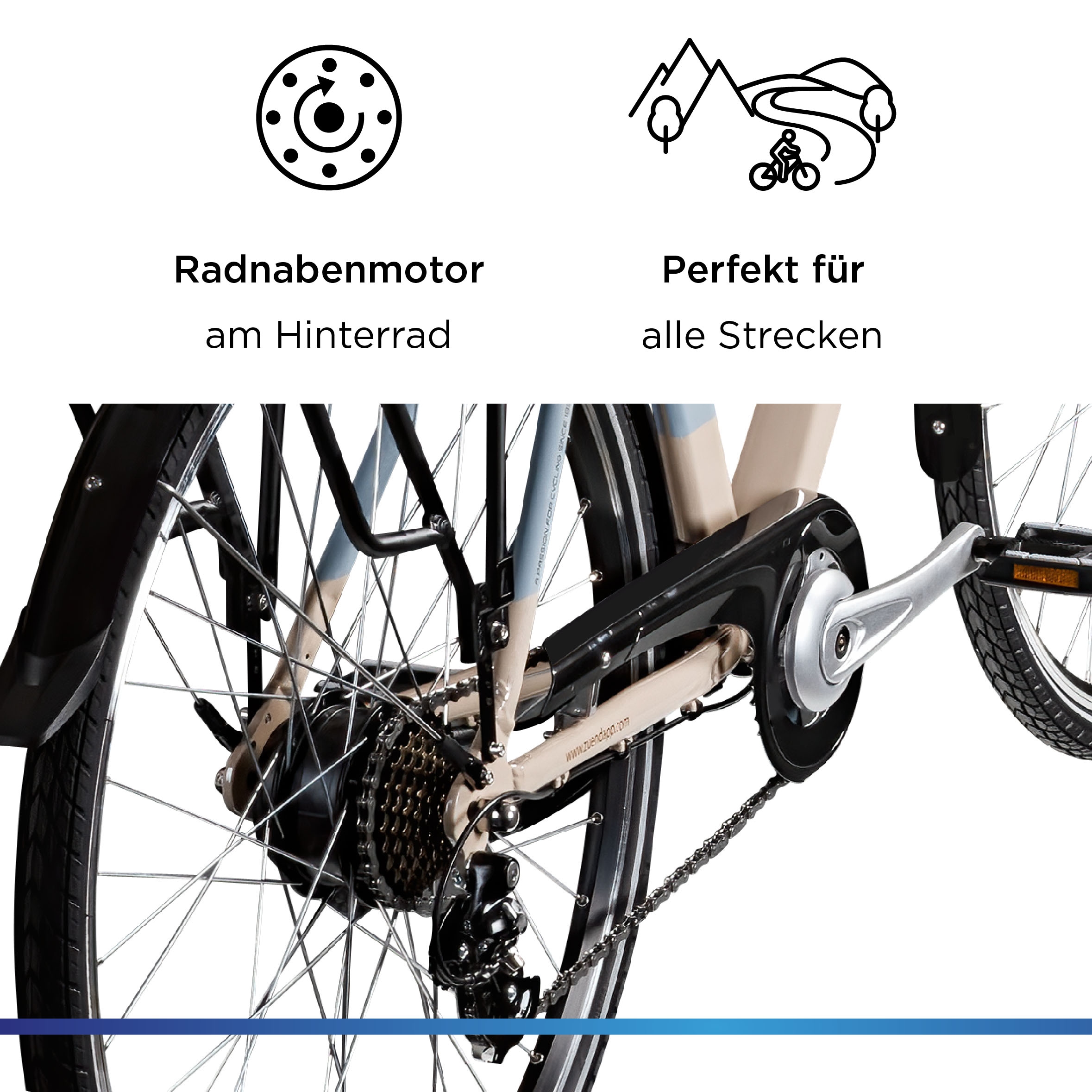Zündapp E-Bike »Z807«, 7 Gang, Shimano, Altus, Heckmotor 250 W