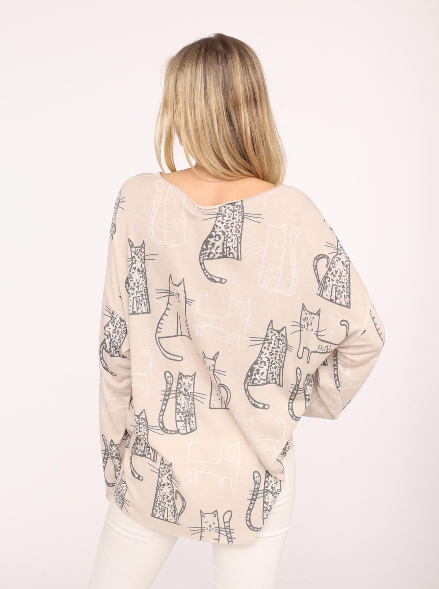 Zwillingsherz Langarmshirt »"Katze"«, mit kreativem Katzenmotiv, One Size