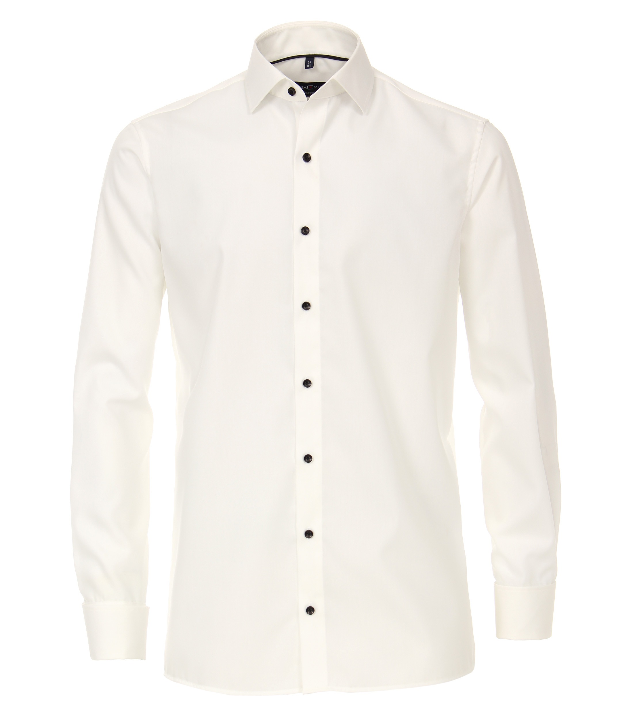 Businesshemd CASAMODA "CASAMODA Businesshemd uni", Herren, Gr. 46, Normalgrößen, weiß (ivory), 100% Baumwolle, unifarben, comfort fit, Hemden