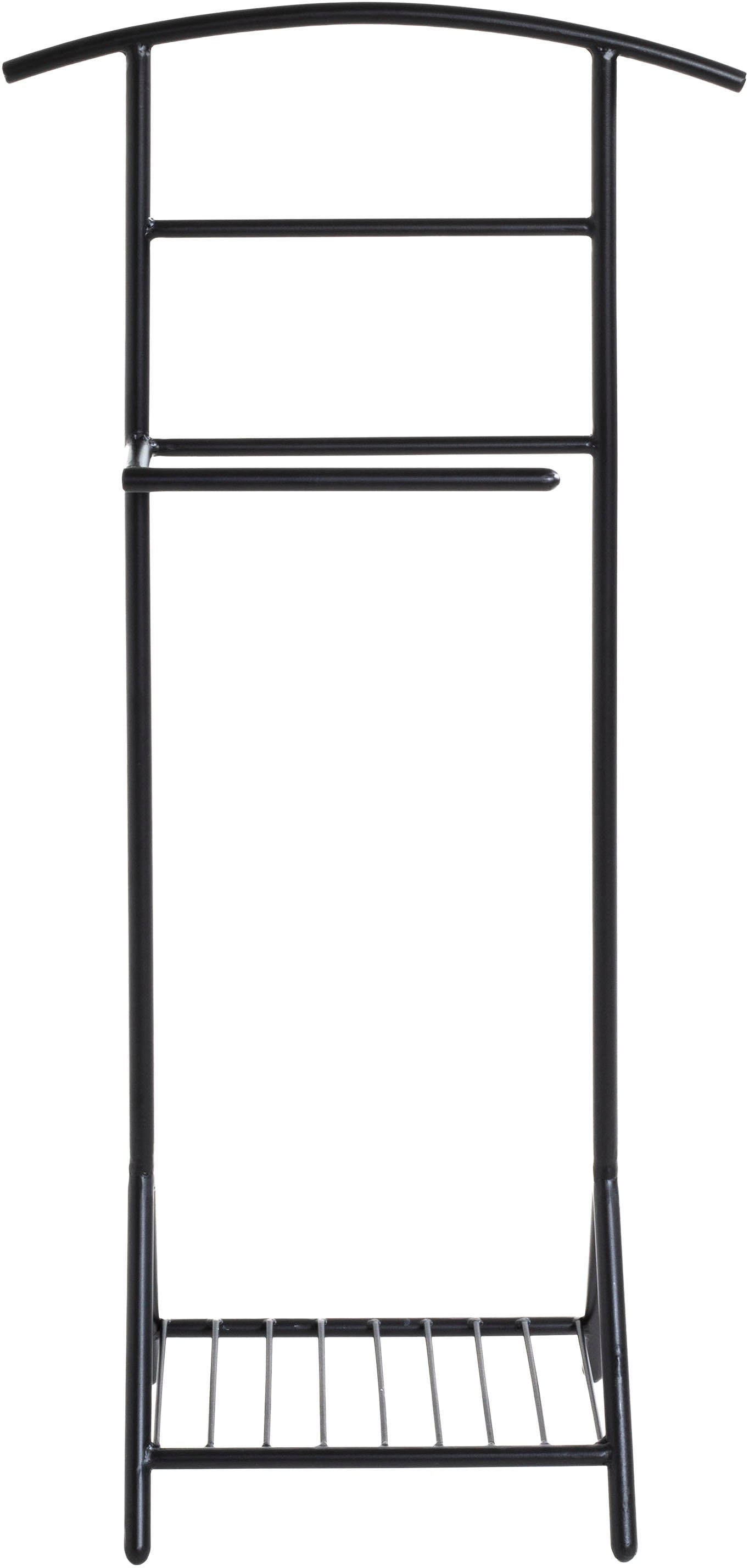 HAKU Herrendiener "Anzugständer, Dressboy, Kleiderboy, Kleiderbutler, Stiller Diener" freiform - aus Metall schwarz -B/T/H 45/26/101 cm