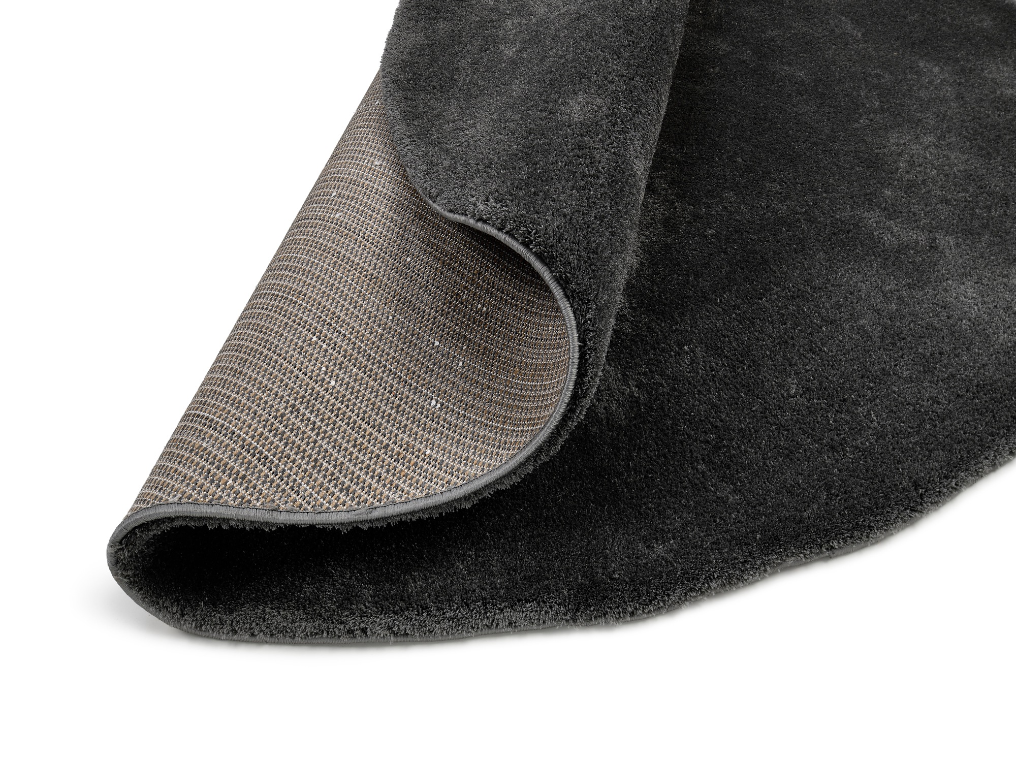 Hochflor-Teppich OCI DIE TEPPICHMARKE "Soft Dream", grau (dunkelgrau), H:30mm Ø:200cm, Kunstfaser, Teppiche, weich durch Microfaser, Shaggy, Langflor, Wohnzimmer 3