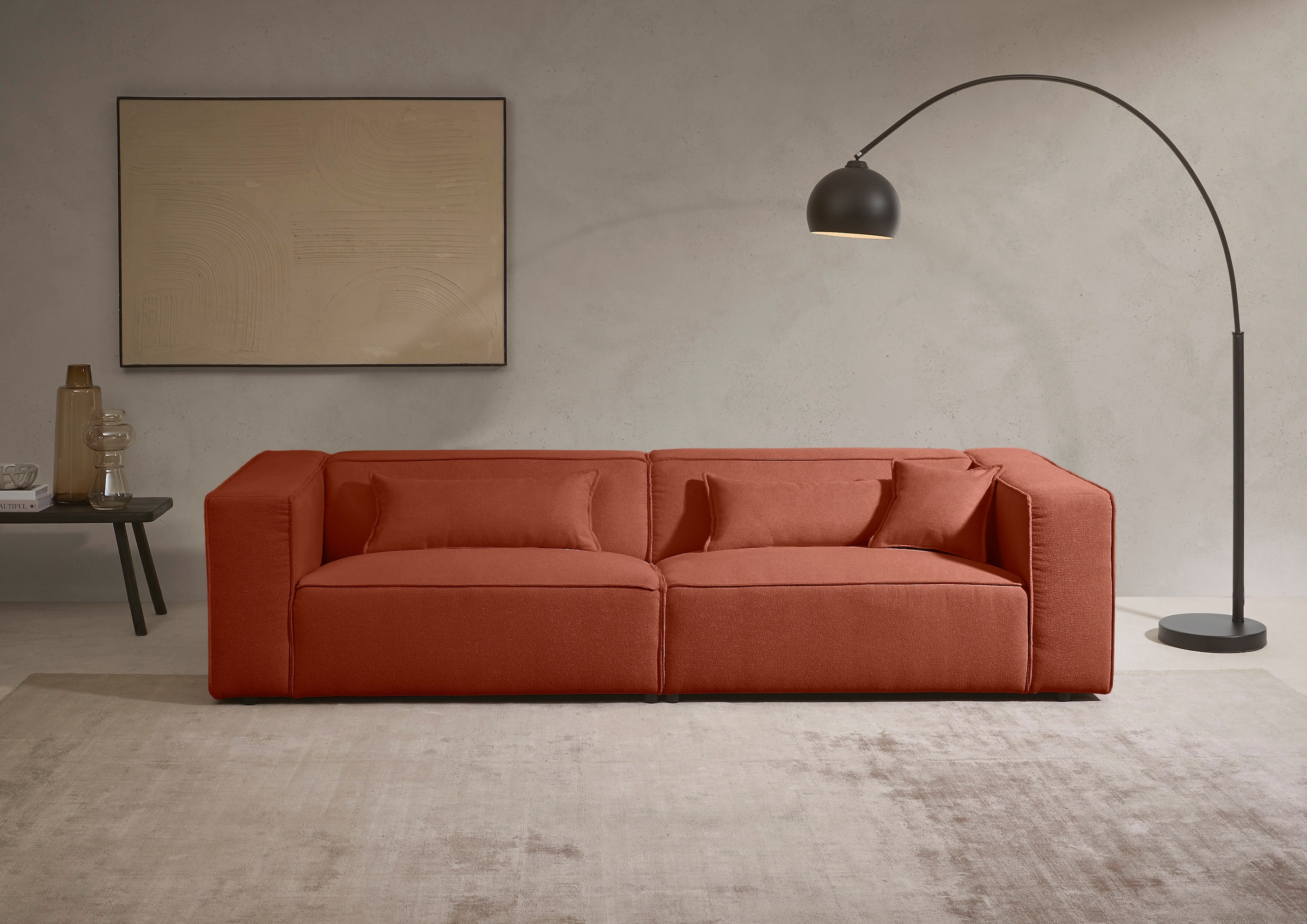 LeGer Home by Lena Gercke 3-Sitzer "PIARA, Couch mit Kedernaht, Sofa in Cor günstig online kaufen