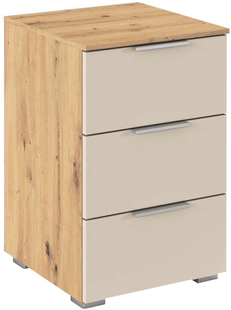 OTTO home "Nachttisch Nachtkonsole AGORDO in Dekor- oder Hochglanzfront" in zwei Griff-Farben, Breite 40 cm, mit 3 geräumigen Schubladen für viel Stauraum MADE IN GERMANY
