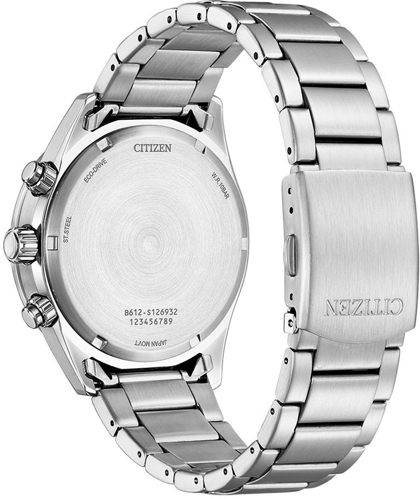 Citizen Chronograph, Armbanduhr, Herrenuhr, Solar, Stoppfunktion, Edelstahlarmband