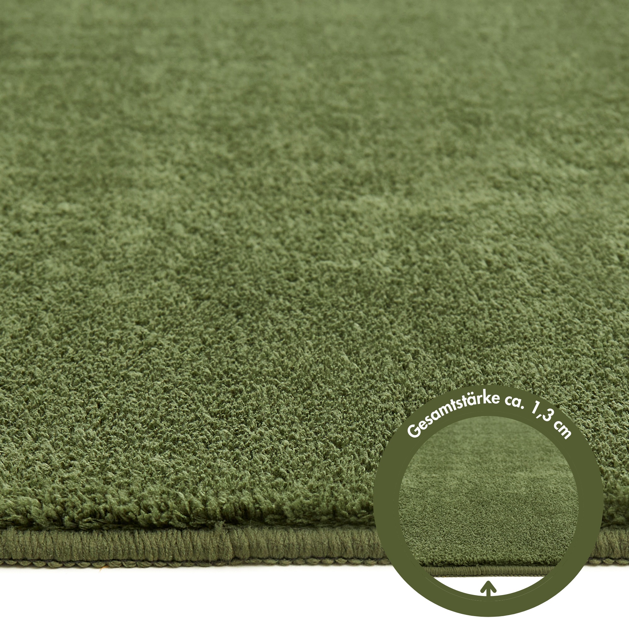 Andiamo Teppich »Arezzo« rechteckig 16 mm Höhe Uni Farben, weicher Flor, waschbar, ideal im Wohnzimmer & Schlafzimmer