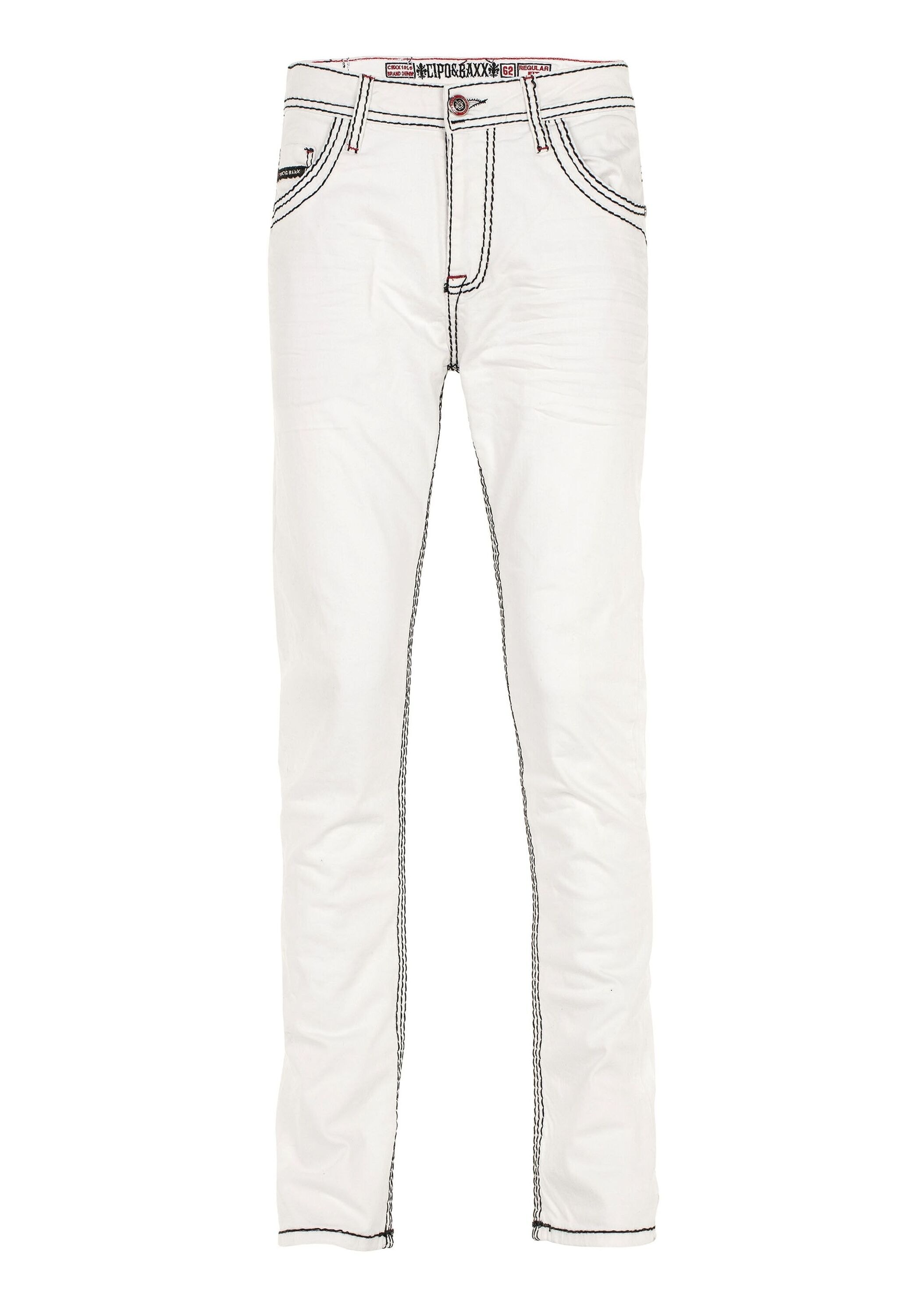 Cipo & Baxx Regular-fit-Jeans »DENIM«, bequeme Jeans mit auffälligen Kontrastnähten, CD601