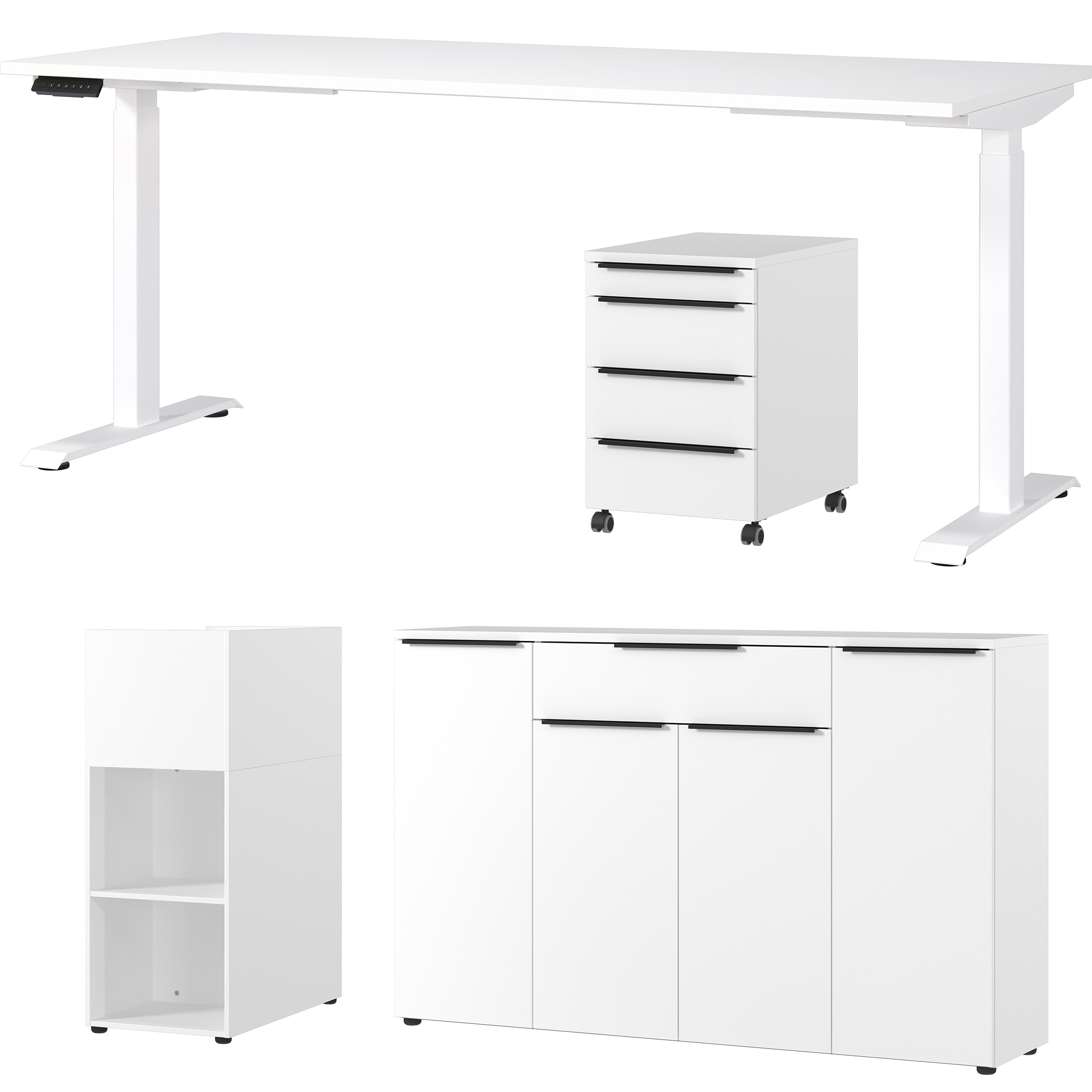 GERMANIA Büromöbel-Set "Mailand" 4 Stk. tlg. inkl. Schreibtisch, Rollcontai günstig online kaufen