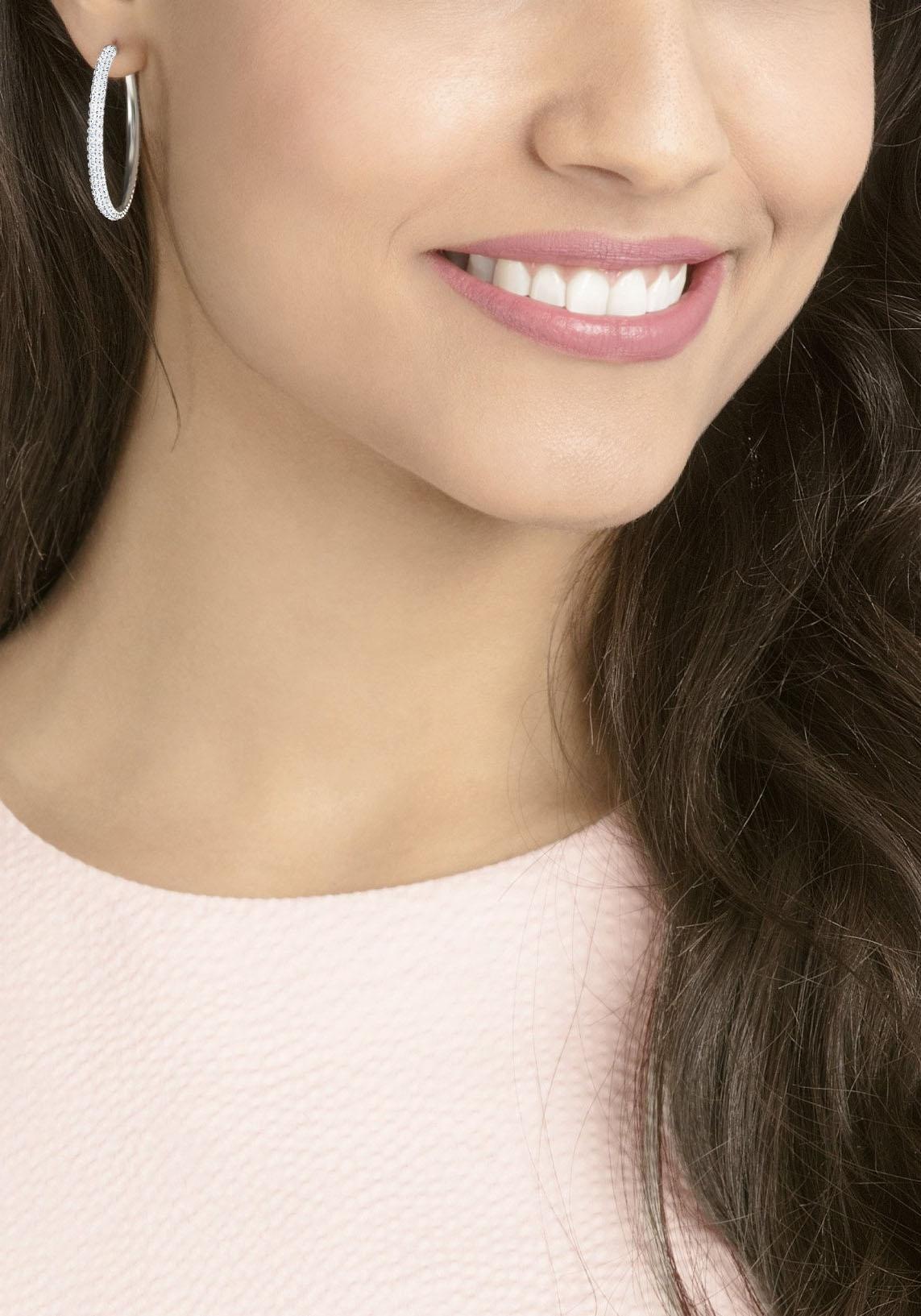 Swarovski Paar Creolen »Dextera Round«, mit Swarovski® Kristall