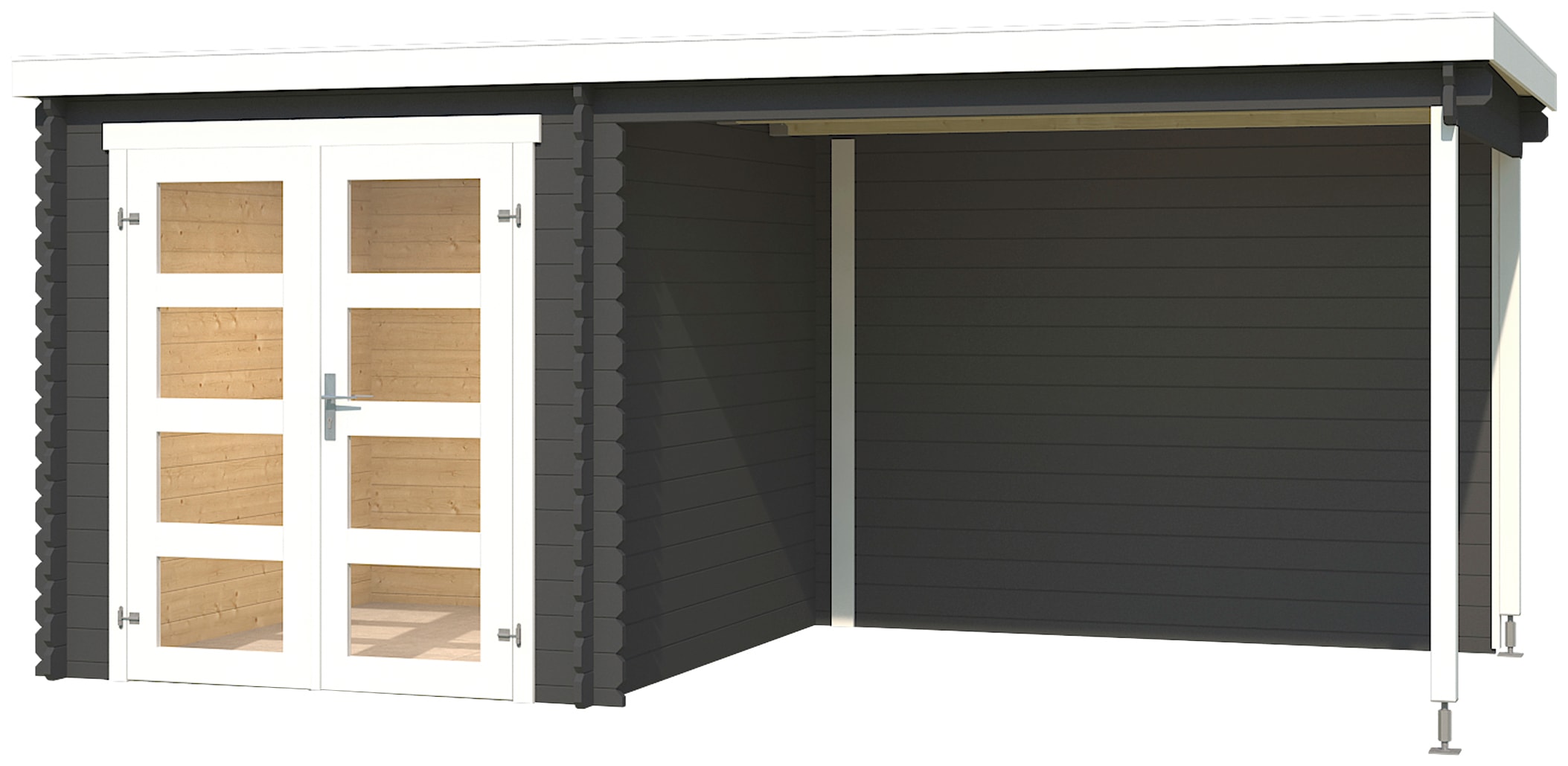 LASITA MAJA Gartenhaus "Long Beach" Blochbohlenhaus 28mm Anbau, Fundamentma günstig online kaufen
