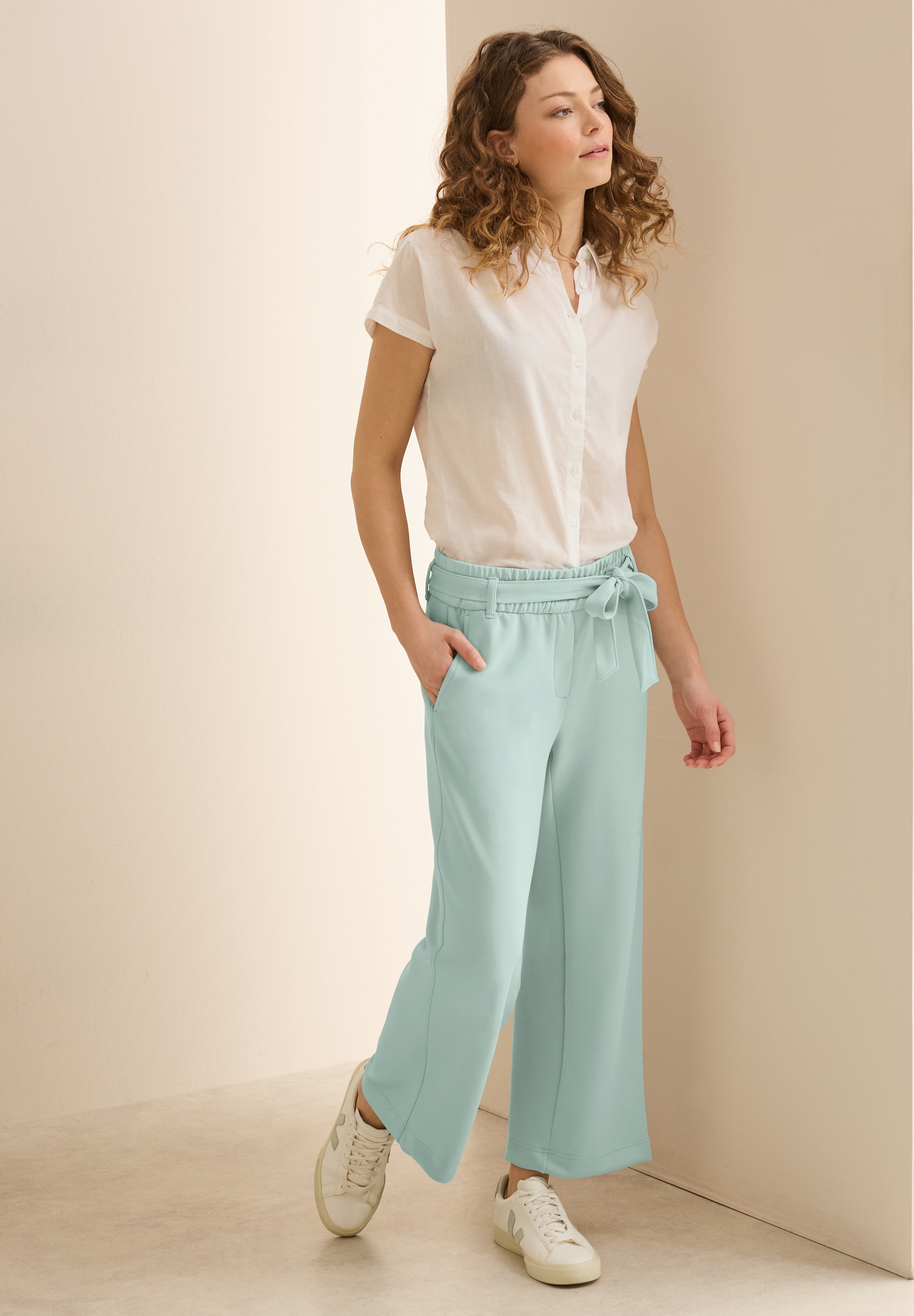 Cecil Stoffhose »Style Neele«, Sommerhose mit Bindegürtel und elastischem Bund