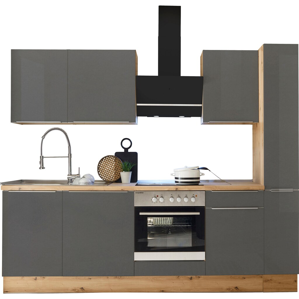 RESPEKTA Küchenzeile »Safado«, hochwertige Ausstattung wie Soft Close Funktion, schnelle Lieferzeit, Breite 250 cm