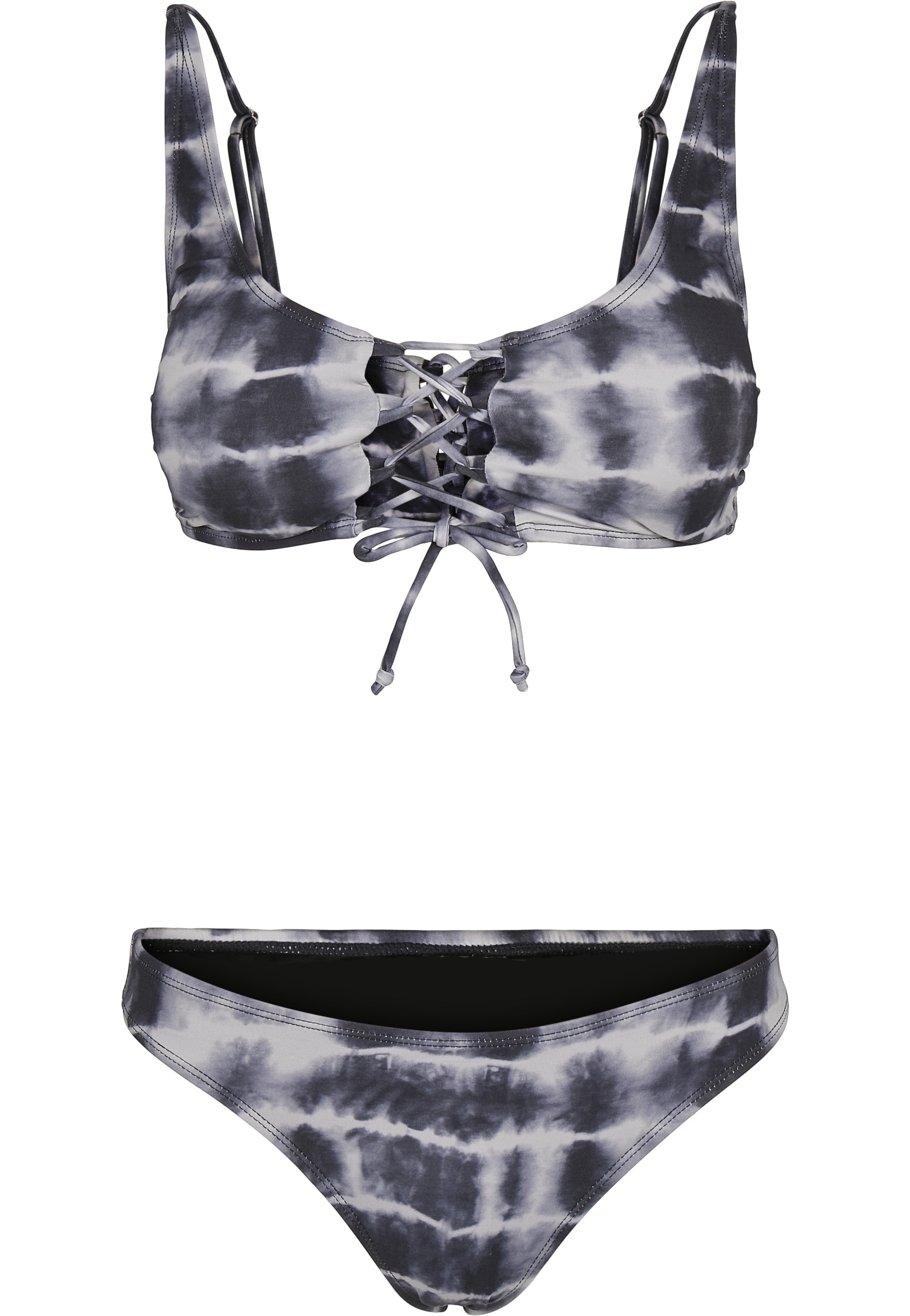 URBAN CLASSICS Bügel-Tankini "Urban Classics Damen Ladies Lace Up Tie Dye Bikini"