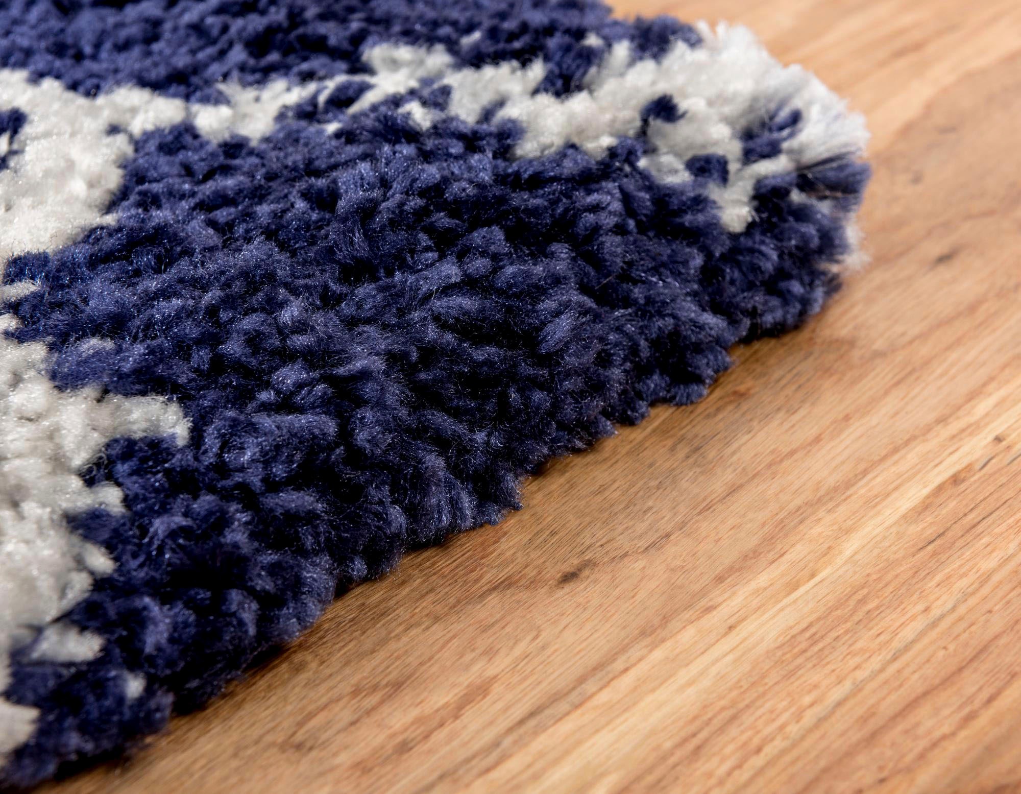 Hochflor-Läufer "Temara Shag, LAGERRÄUMUNG", blau (marineblau, elfenbeinfarben), B:79cm H:51mm L:183cm, Polypropylen (PP), MYFLAIR MÖBEL & ACCESSOIRES, Teppiche, Teppich-Läufer, gewebt, weich & kuschelig 3