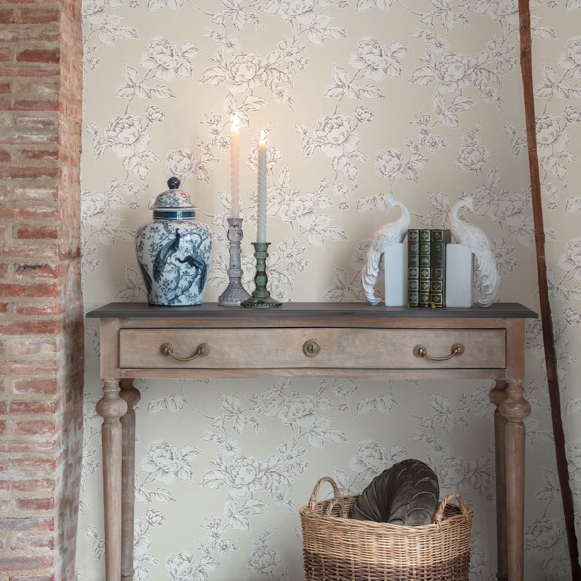 LAURA ASHLEY Vliestapete "Pollington Roses" geblümt glatt 10mx52cm (ca. 5m2)