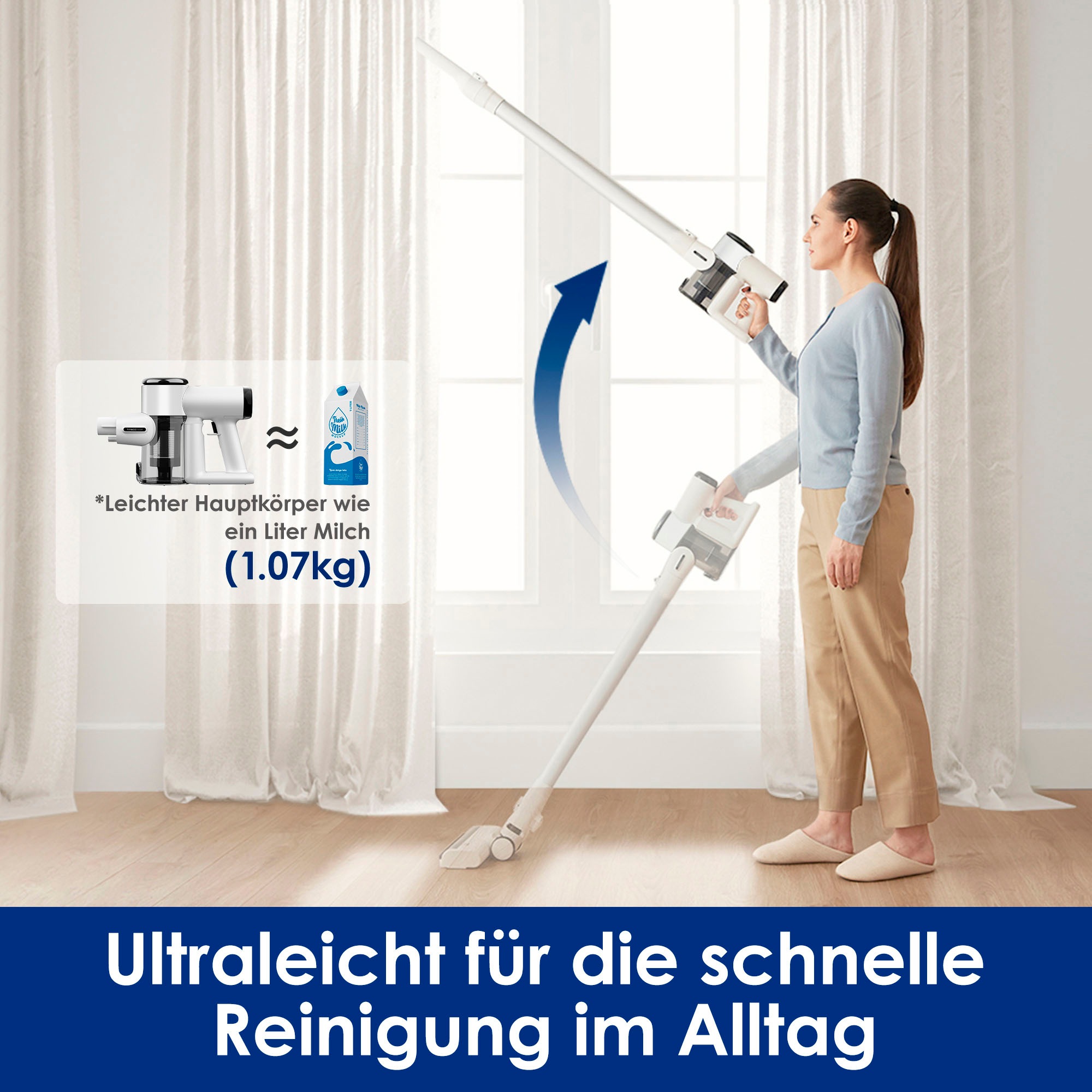 Tineco Akku-Stielstaubsauger »Pure One Air PET+«, autom. Anpassung der Saugleistung, Anti-Verhedderungsbürste Tierhaare