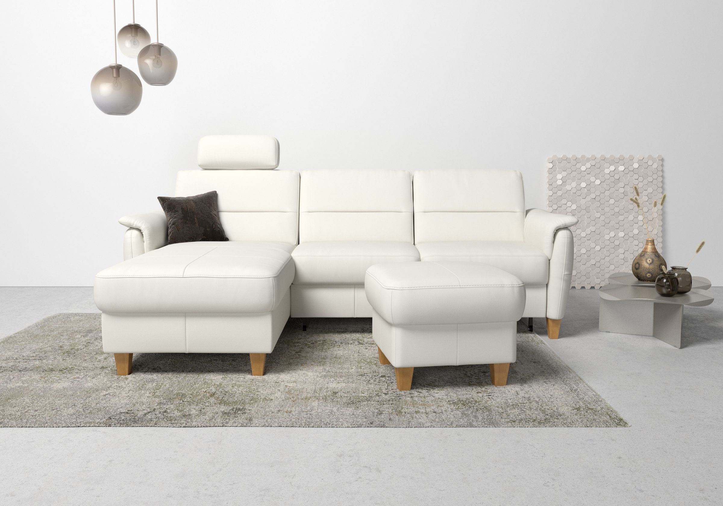 Home affaire Ecksofa »Palmera L-Form«, Federkern, wahlweise mit Bettfunktion und mit/ohne Bettkasten