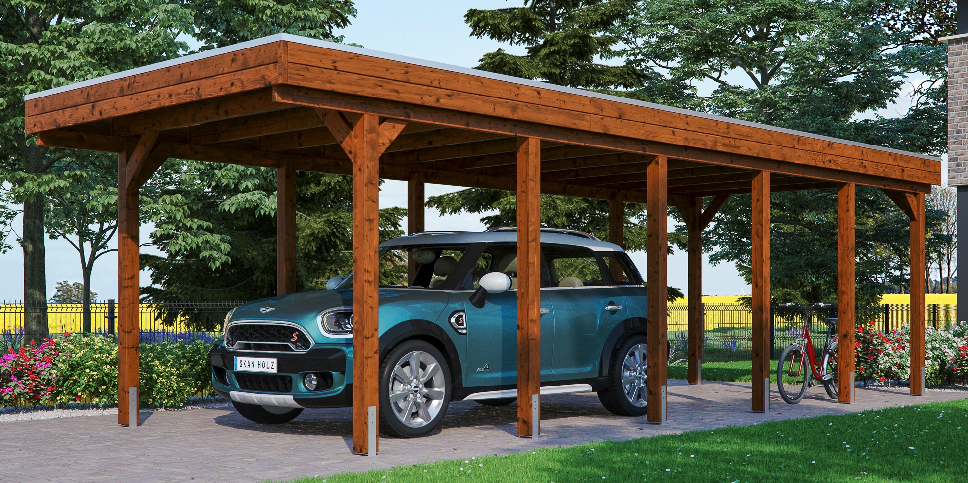 Skanholz Einzelcarport "Friesland" Massivholz 270 cm braun