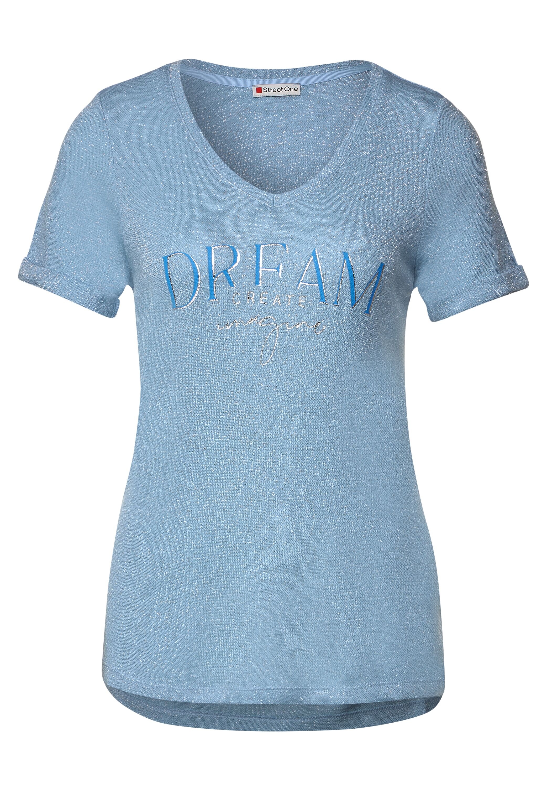 STREET ONE T-Shirt, mit schimmerndem Schriftzug
