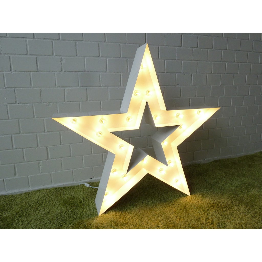 MARQUEE LIGHTS LED Dekolicht »Star«, 20 flammig-flammig, Wandlampe, Tischlampe Star 20 fLichtquellen E14 (exkl.) - 122x122 cm