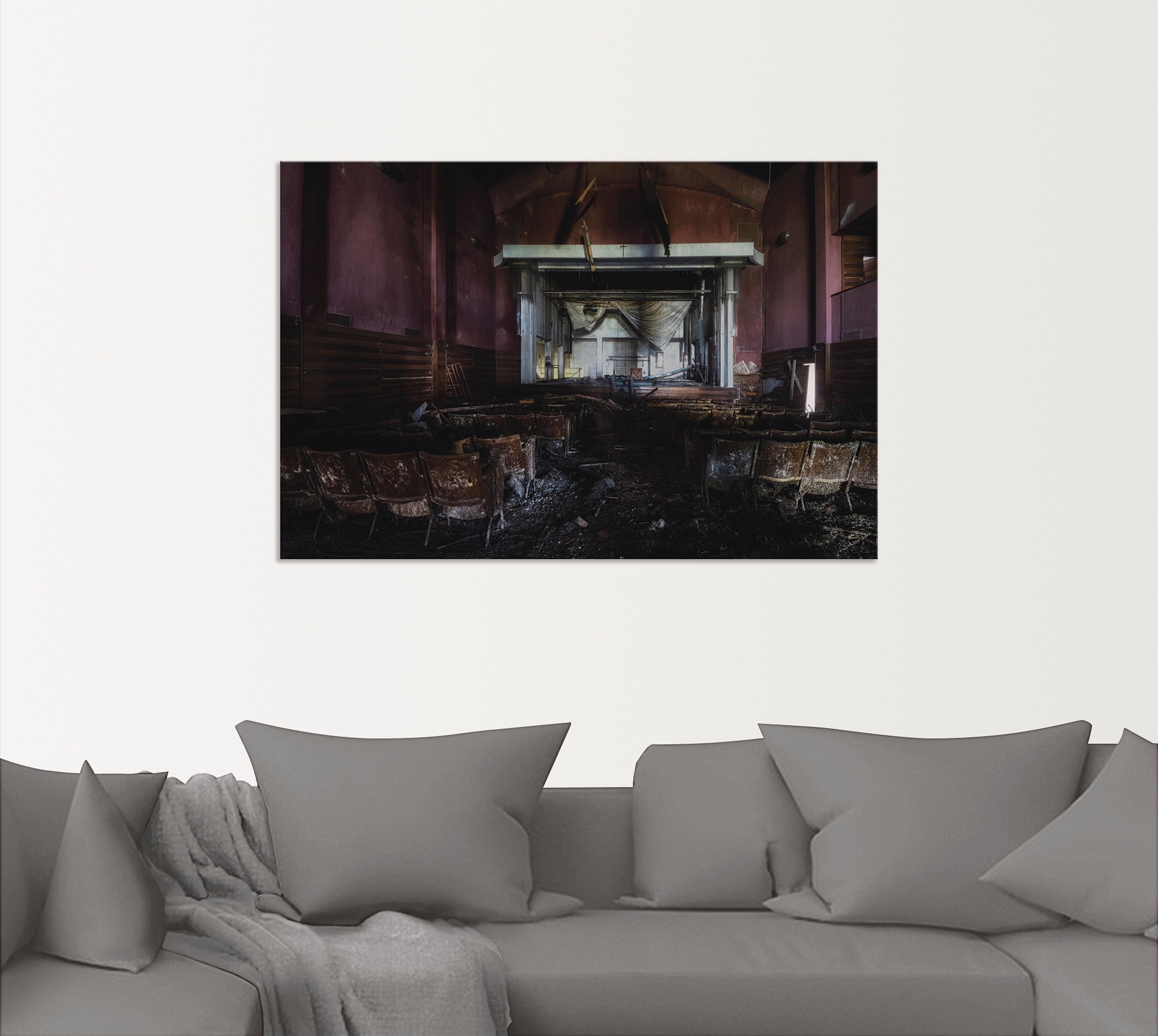 Artland Wandbild »Lost Place - Kino - verlassene Orte«, Gebäude, (1 St.), als Alubild, Outdoorbild, Leinwandbild, Poster in verschied. Größen