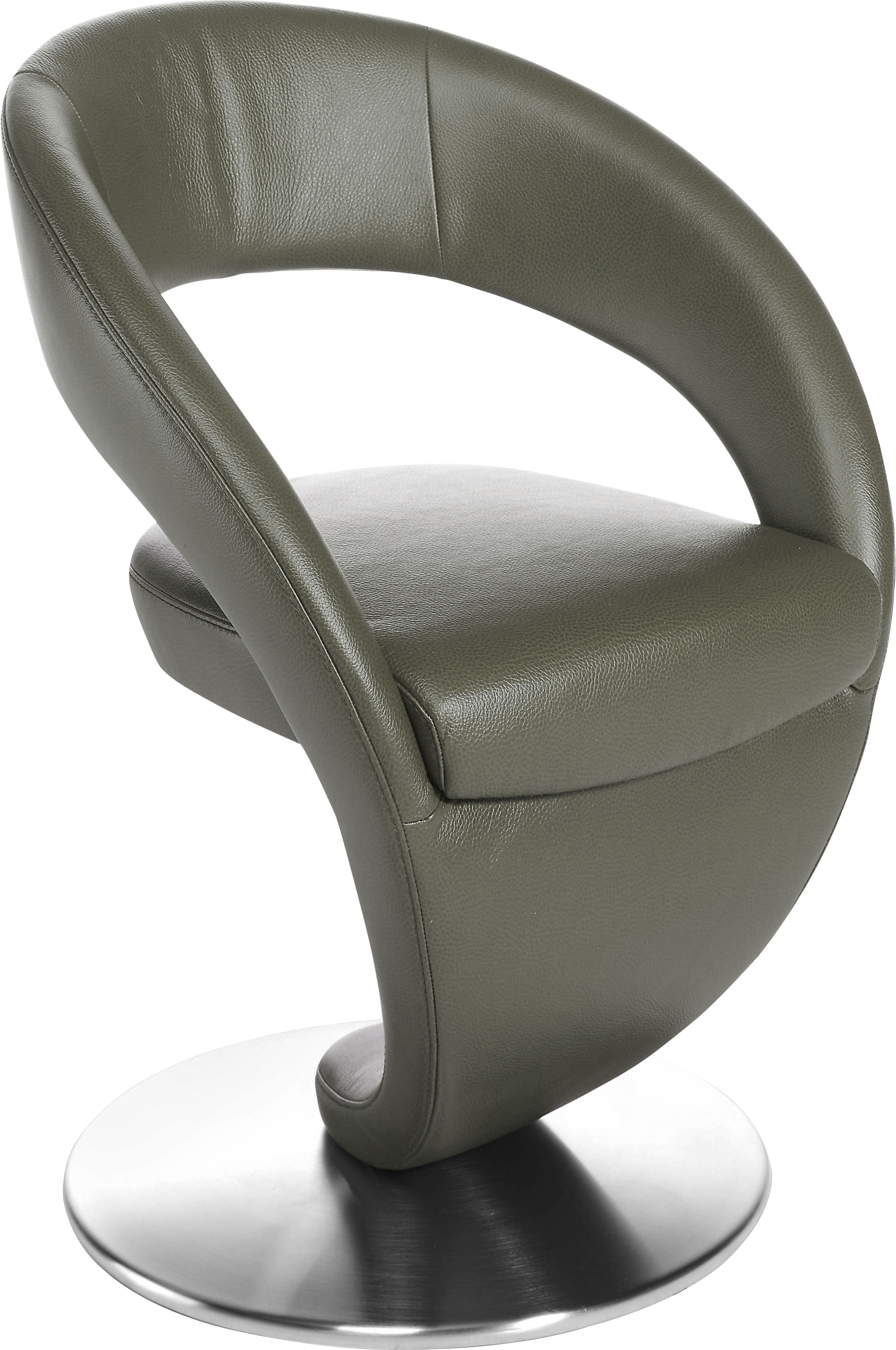 K+W Komfort & Wohnen "Wave, Drehstuhl, Polsterstuhl" () Design-Drehstuhl, Drehteller in Edelstahloptik