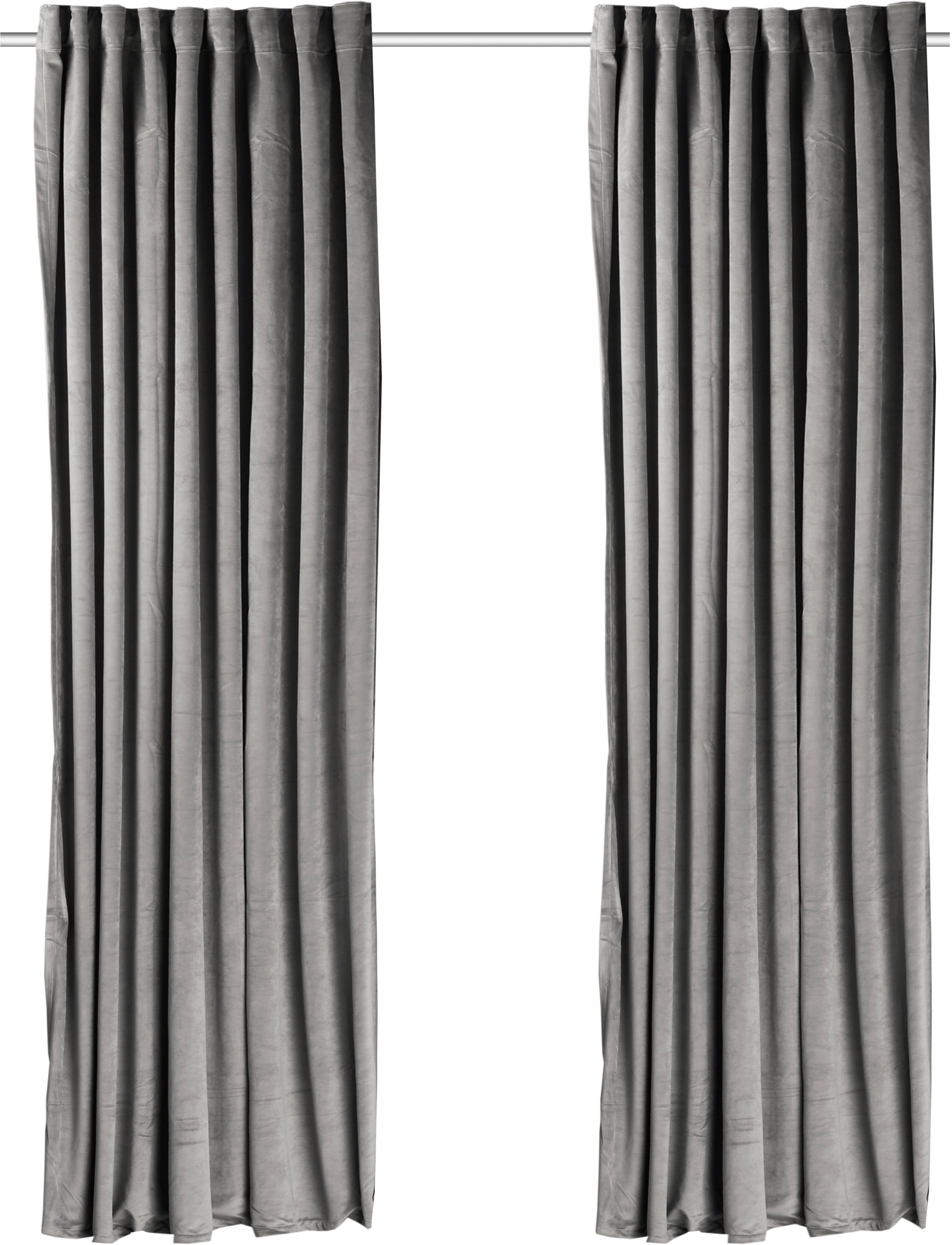 my home Vorhang "Velvet uni" Multifunktionsband 2 Stk. tlg. Blickdichter Sa günstig online kaufen