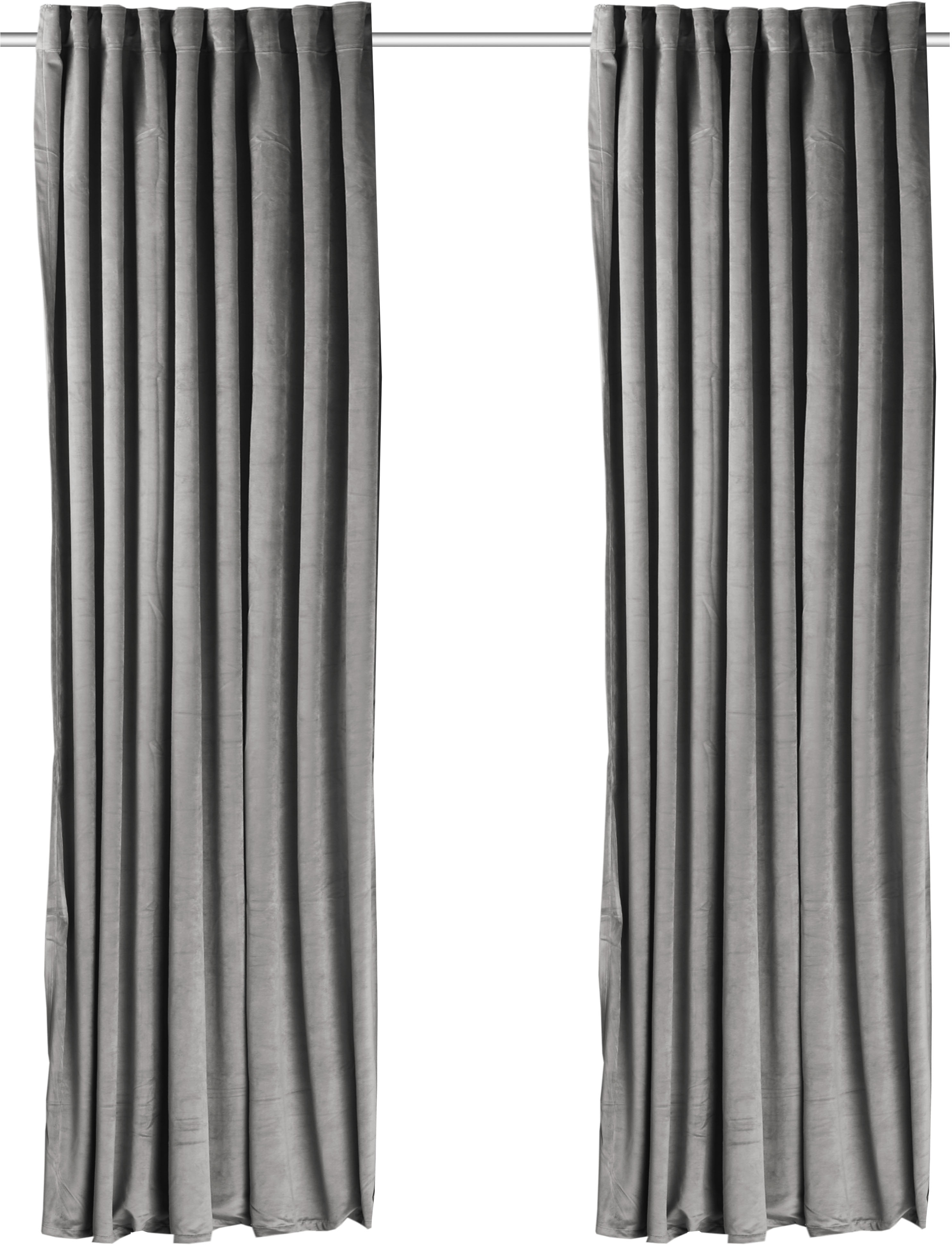 my home Vorhang "Velvet uni" Multifunktionsband 2 Stk. tlg. Samt, 2-er Set, günstig online kaufen