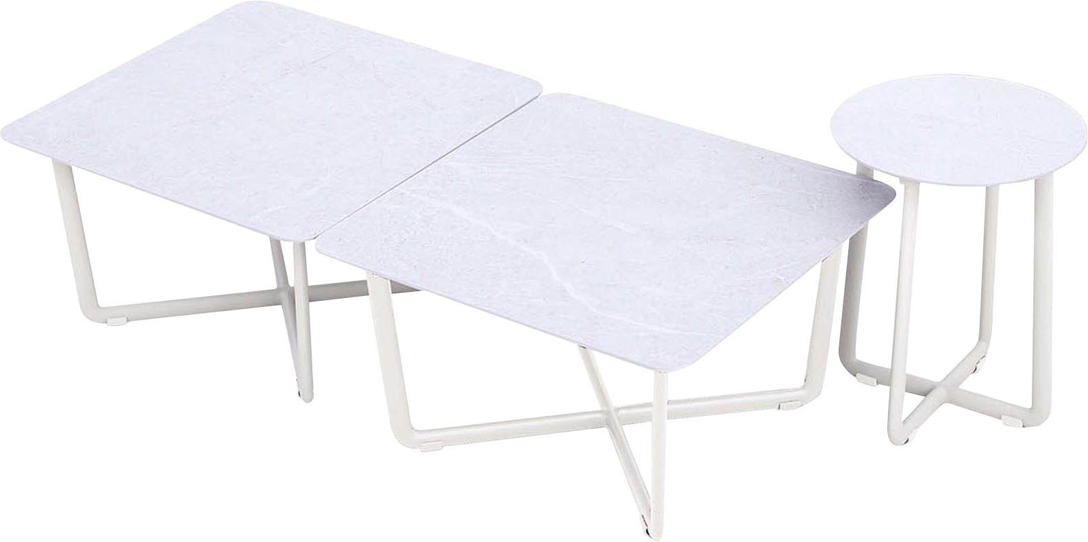 Beistelltisch BEST, B:60cm H:44,5cm T:60cm, beige, Gestell: Aluminium;Tischplatte: Kompakt-Keramik, Garten, Tische, "Fellow"