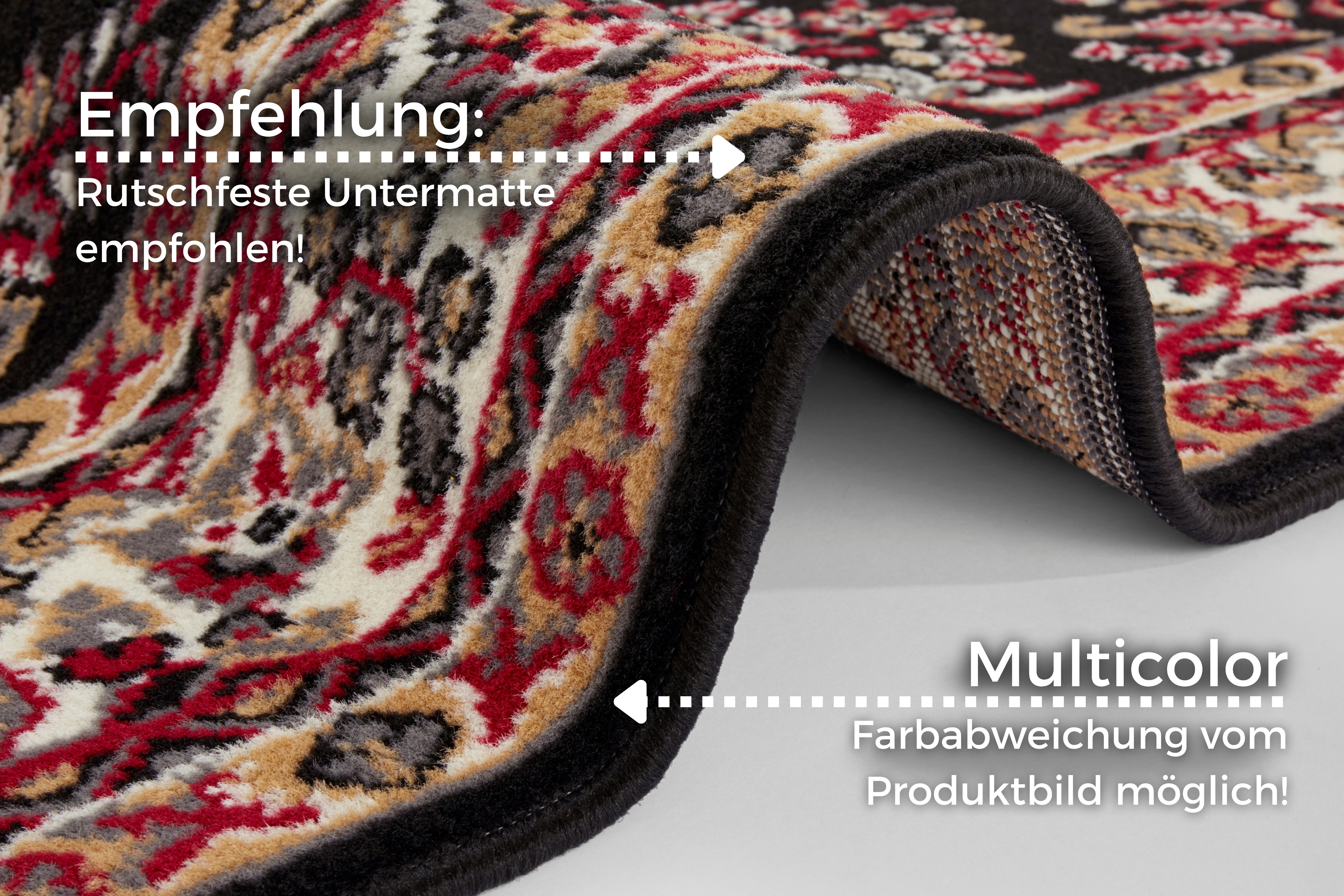 Thumbnail - HANSE Home Teppich "Halton", rechteckig, 8 mm Höhe, Kurzflor, Orient-Optik, mit Bordüre, Läufer, pflegeleicht, gekettelt