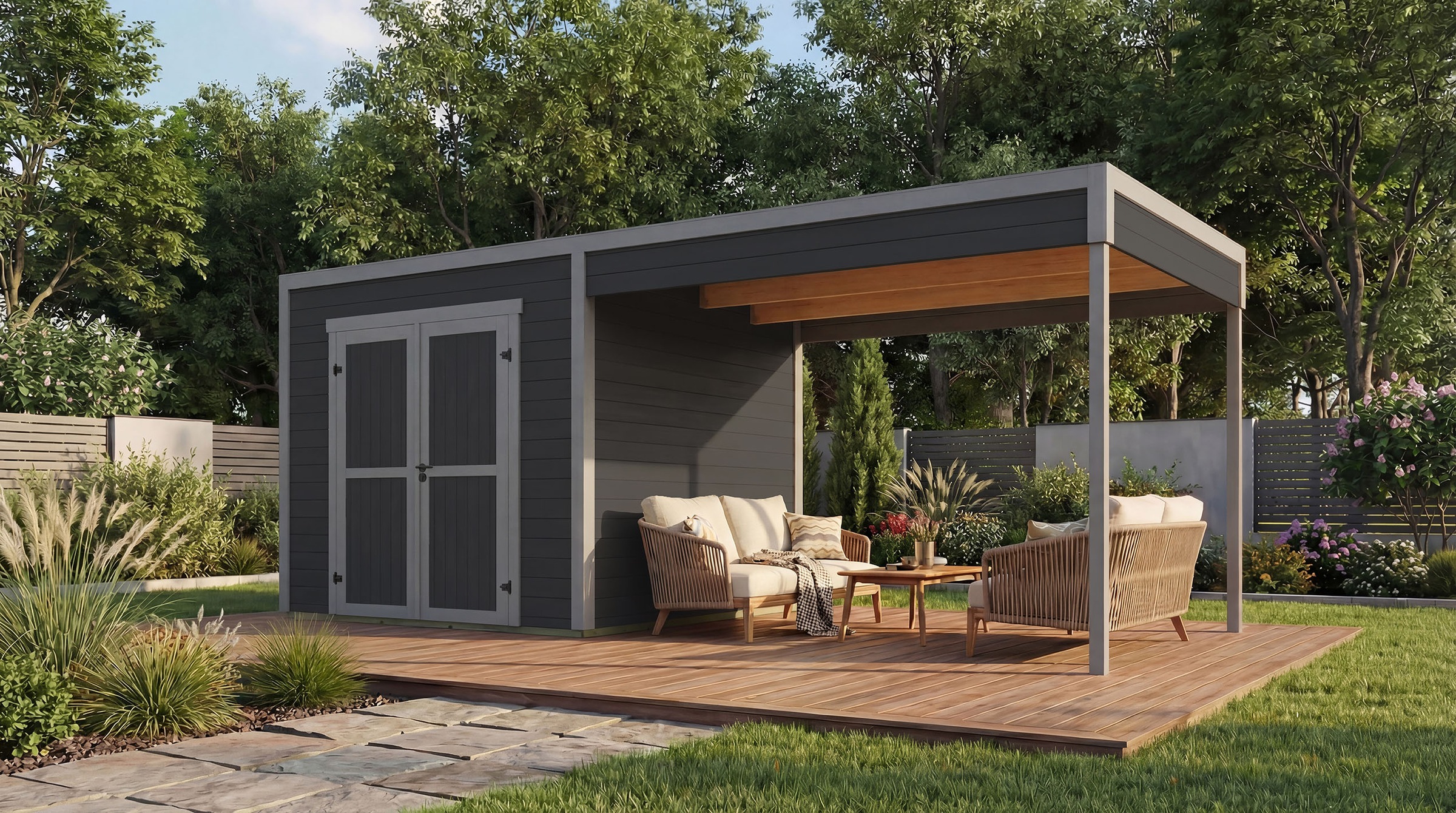 weka Gartenhaus "Batu 2 mit Anbau"