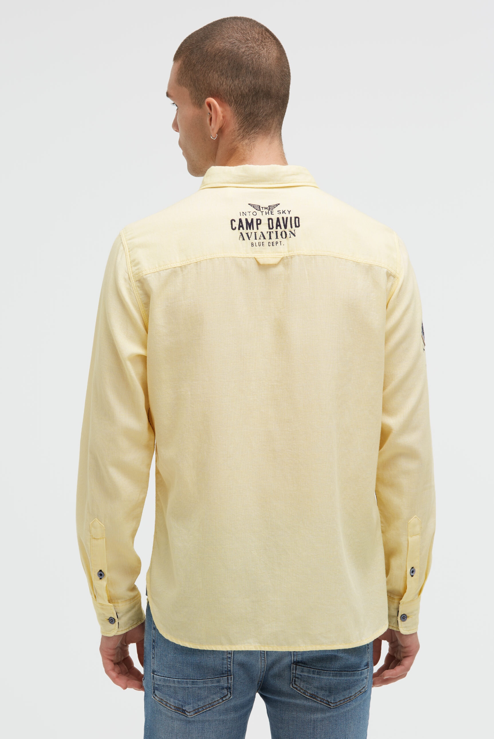CAMP DAVID Langarmhemd, aus Baumwolle