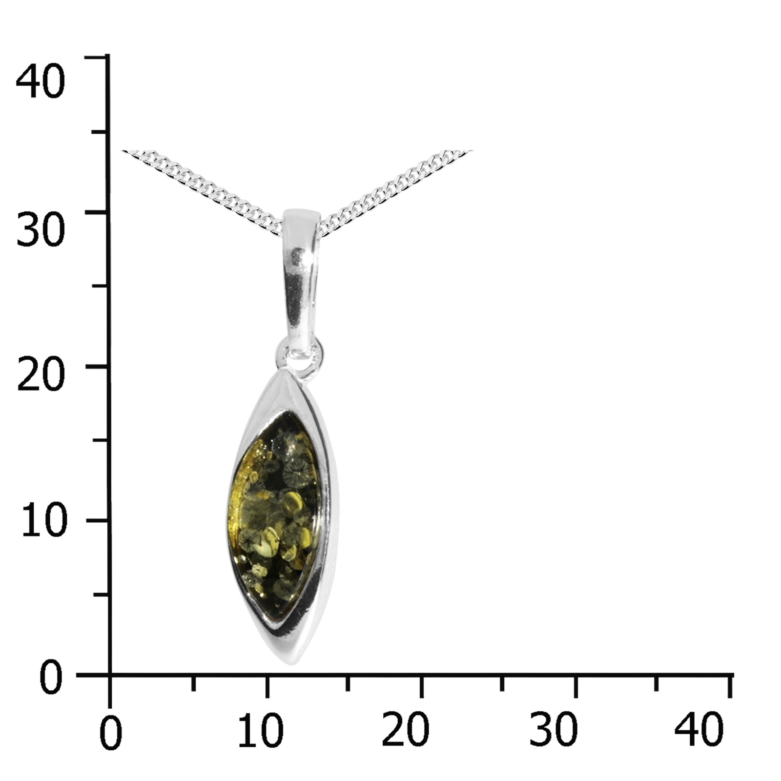 Kette mit Anhänger OSTSEE-SCHMUCK "- Tonje - Silber 925/000 - Bernstein" Gr. 42, silber (silber 925, silberfarben, weiß), Schmuck_Sets, Damen, 42, Silber 925 (Sterlingsilber) 2