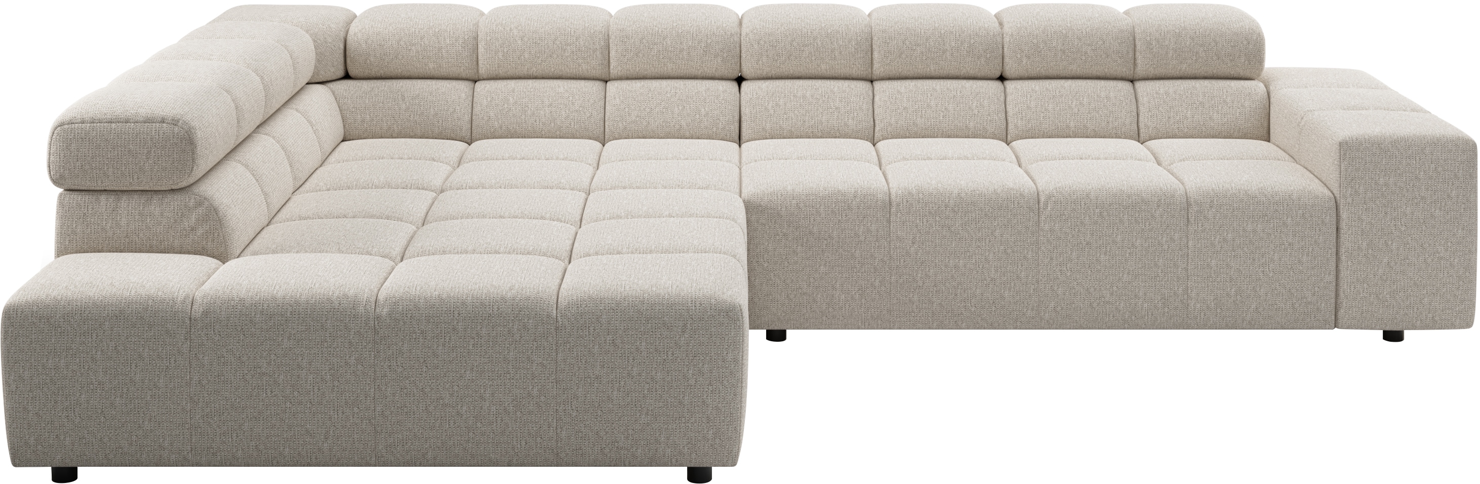 Home affaire Ecksofa "Ancona, Ecksofa, incl. Kopfteilverstellung, Breite 319 cm, L-Form" wahlweise elektrische Sitztiefenverstellung