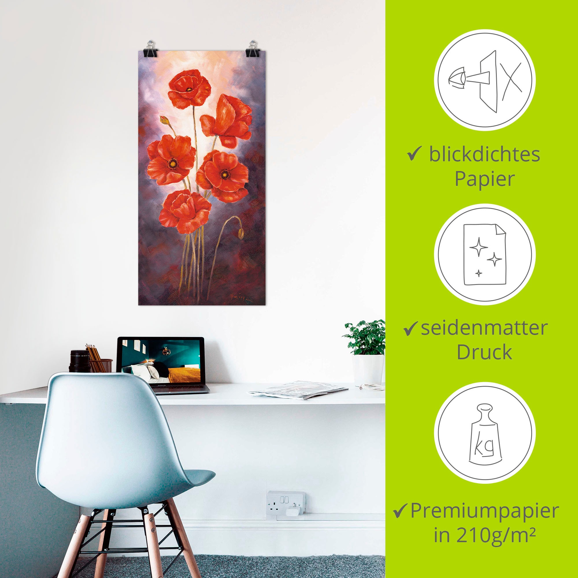 Artland Wandbild »Mohn V«, Blumen, (1 St.), als Leinwandbild, Poster in verschied. Größen
