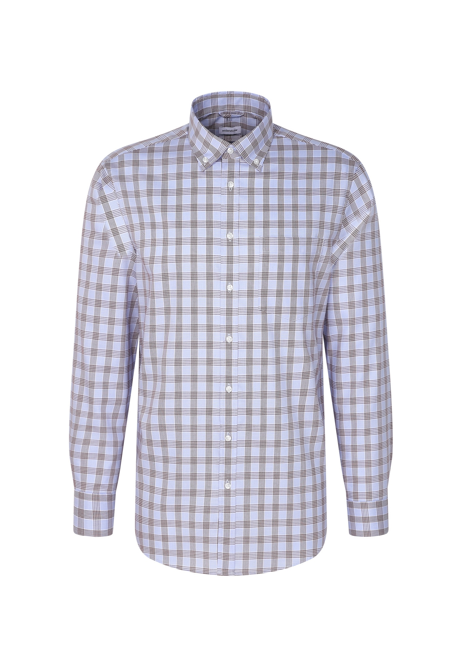 seidensticker "Regular" Regular 1/1 Button-Down-Kragen Karo