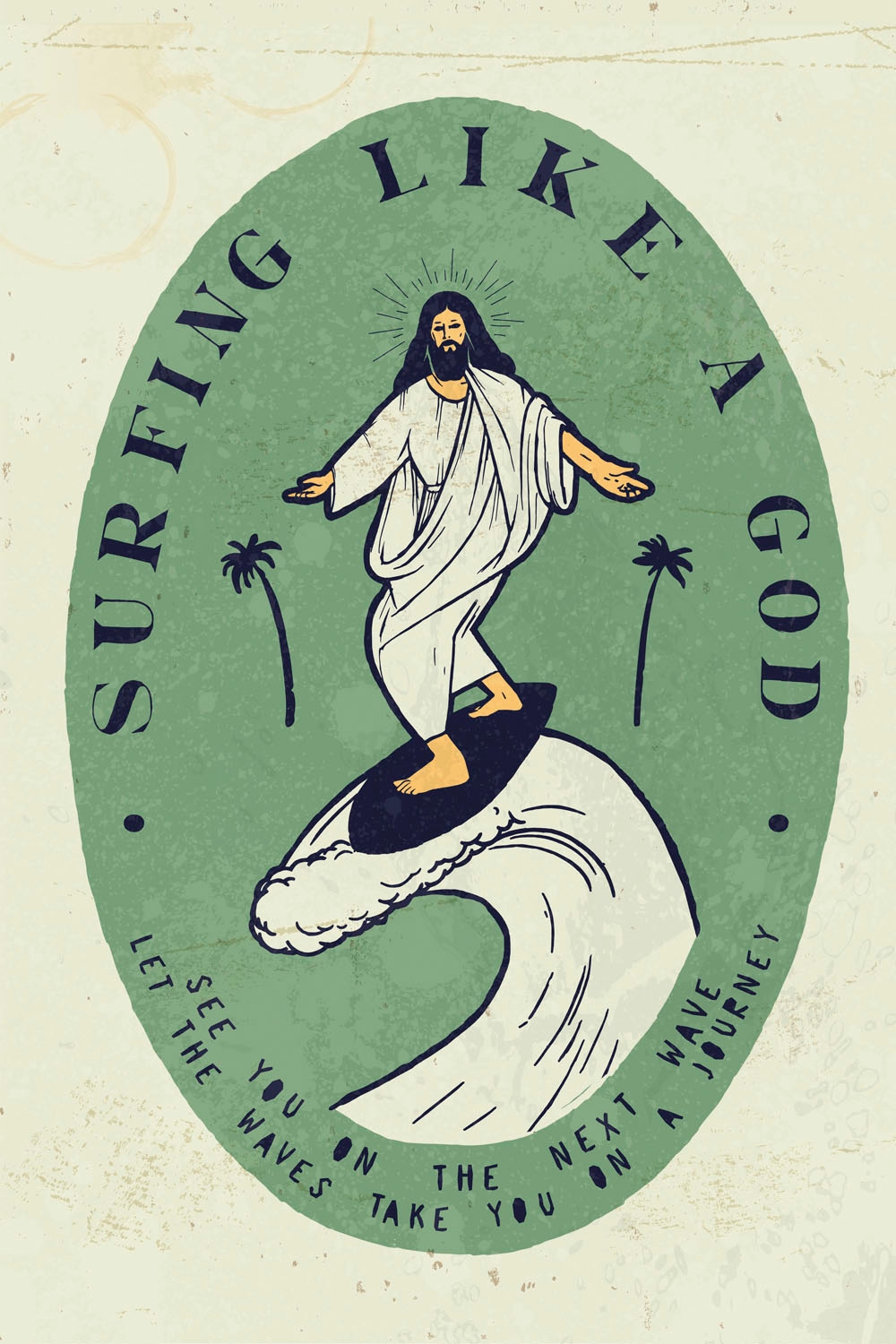 queence Metallbild »Surf God«, (1 St.), Stahlschilder