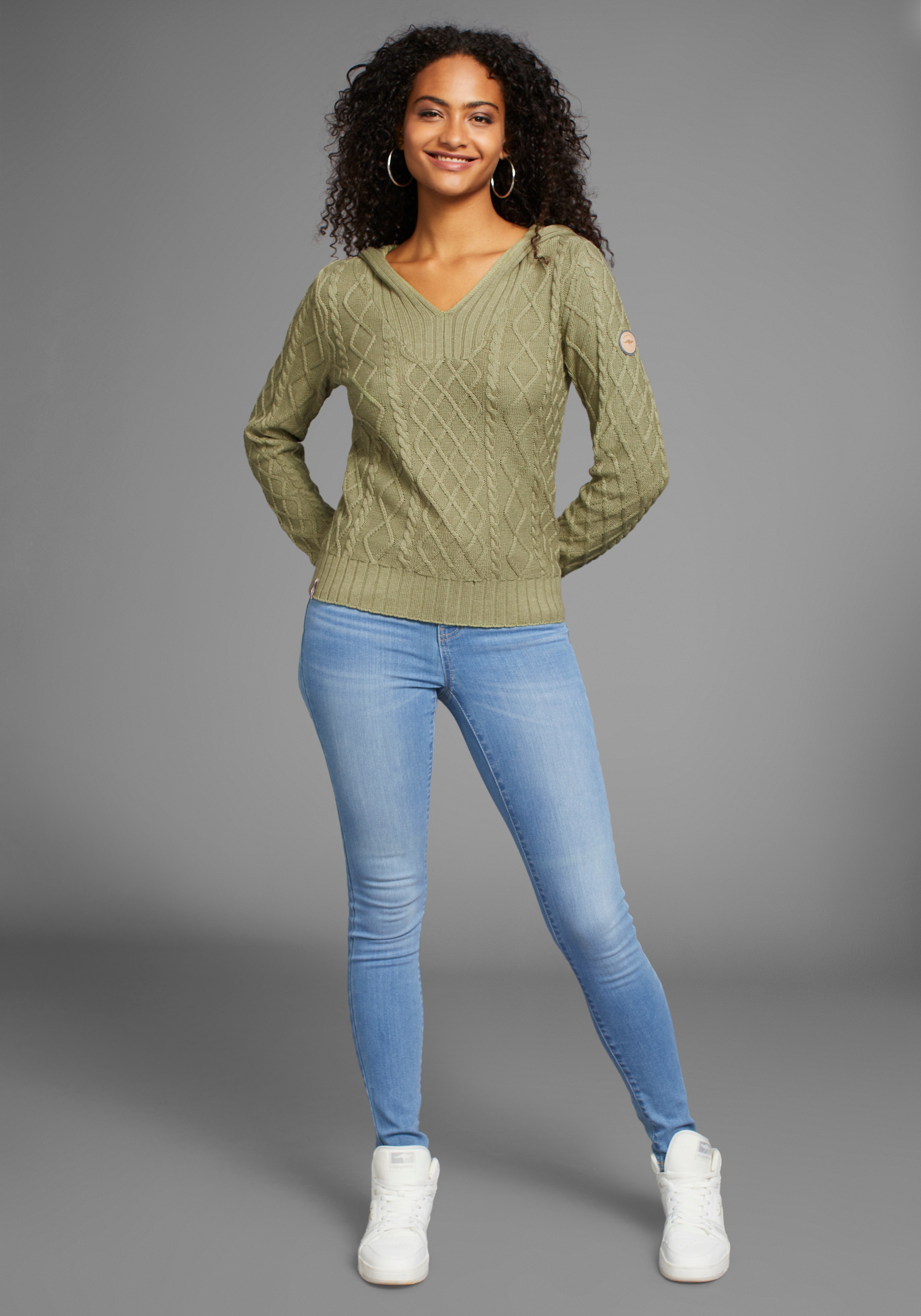 KangaROOS Hooded Sweater Sage Green Size 48/50 3