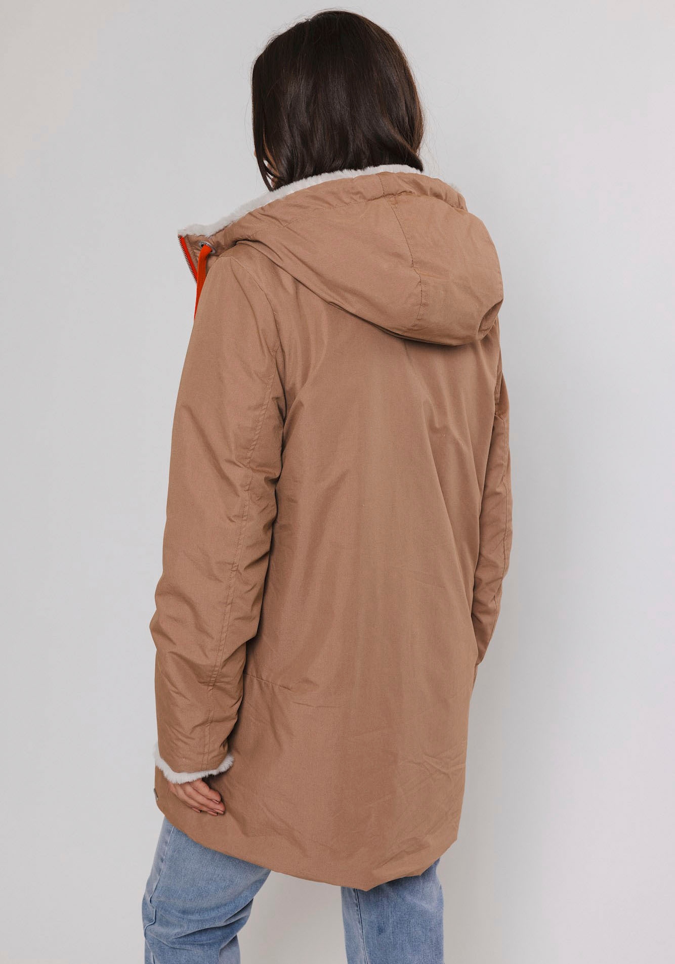 Rino & Pelle Parka, mit Kapuze, mit kontrastfarbenen Details