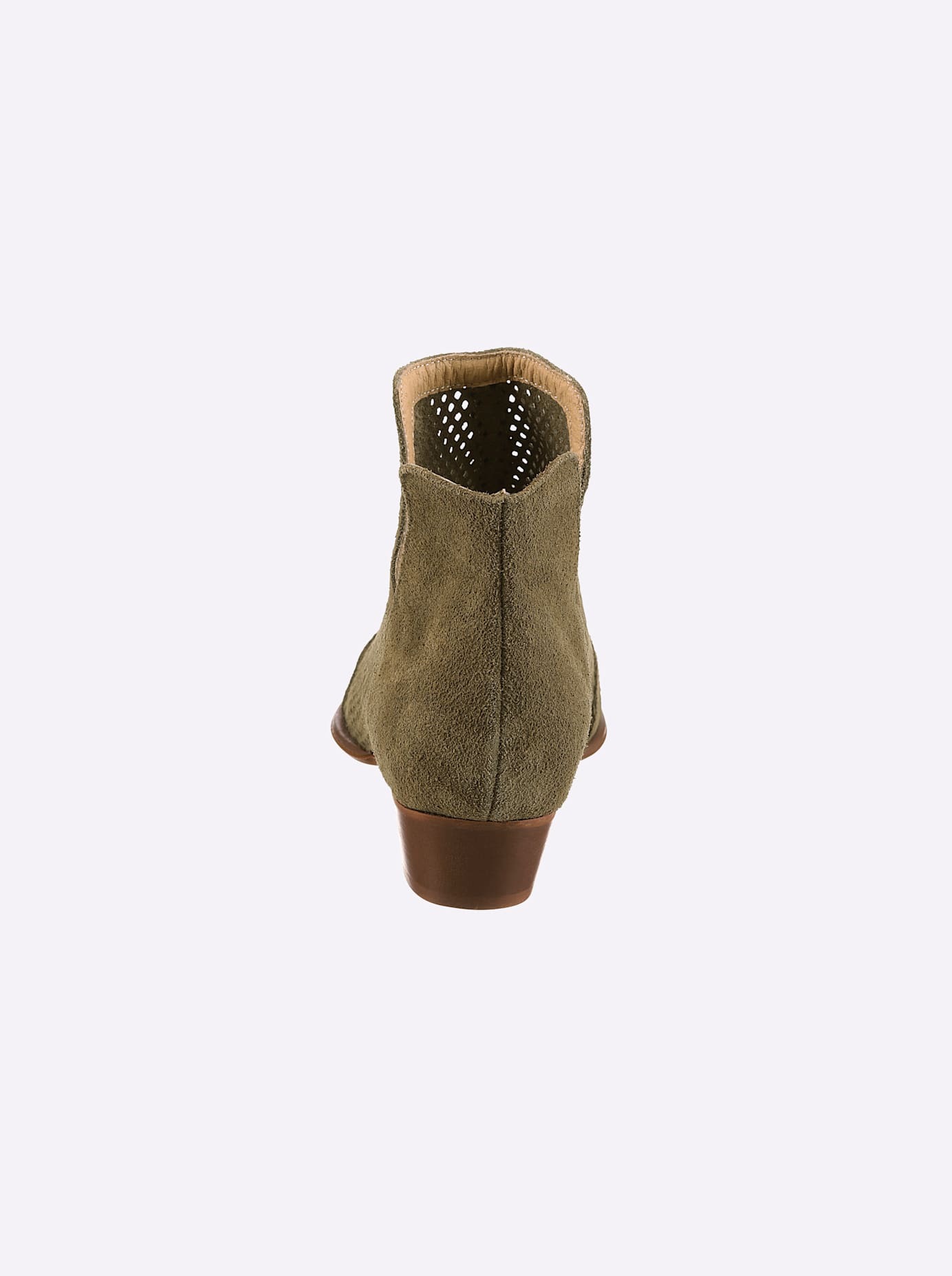 Stiefelette HEINE, Damen, Gr. 39, khaki, Leder, Rindsleder, Veloursleder, Schuhe Stiefelette 2