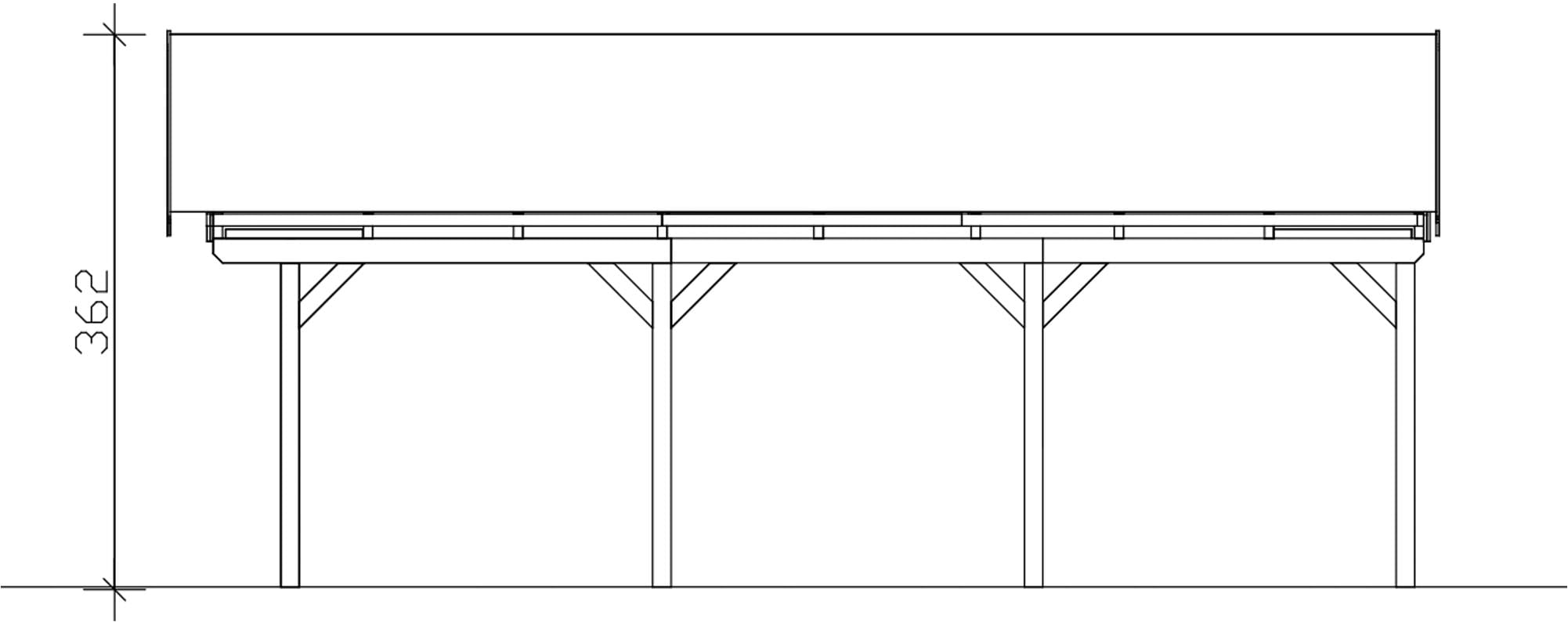 Skanholz Doppelcarport »Fichtelberg«, Holz, 574 cm, Anthrazit