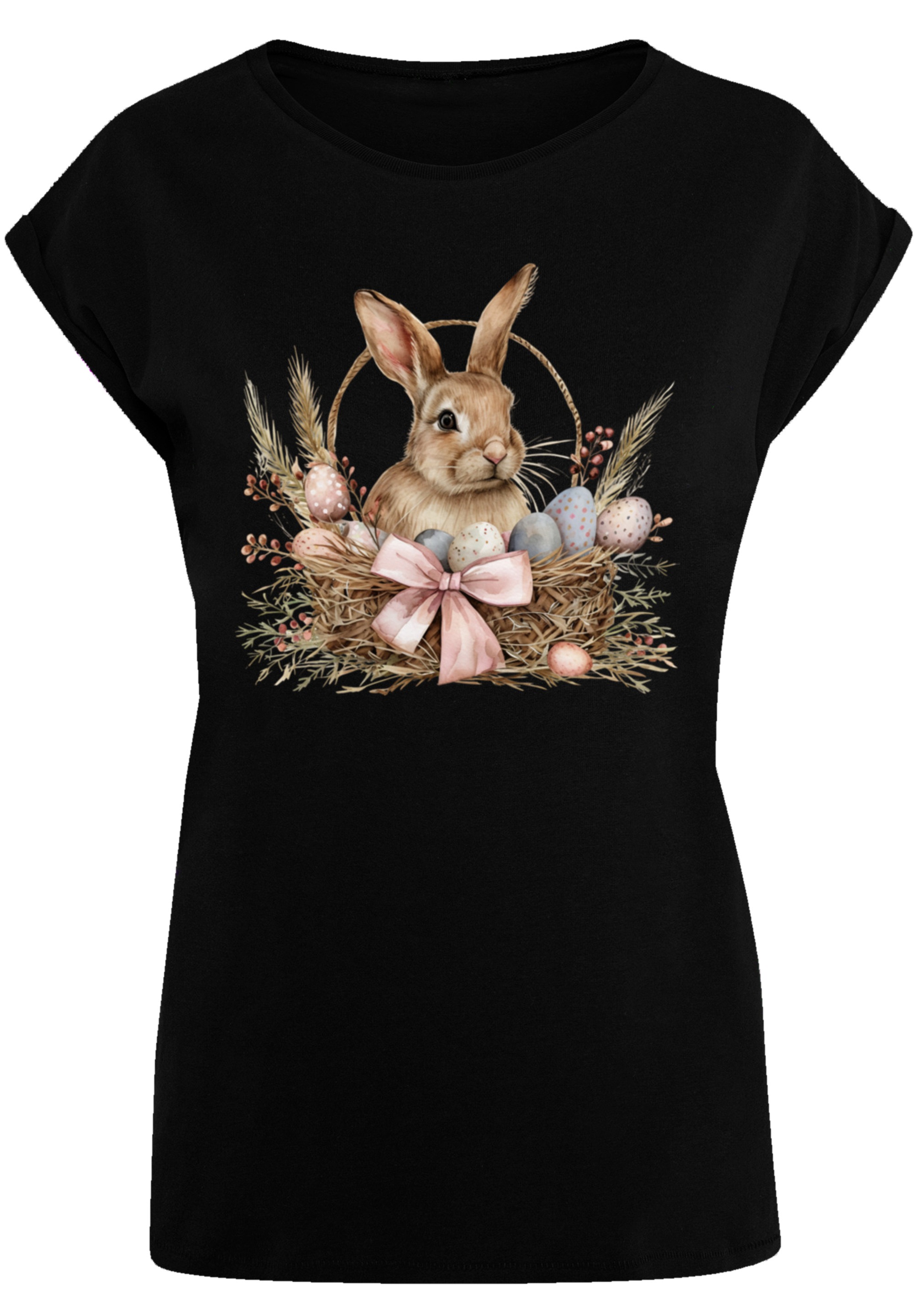 F4NT4STIC T-Shirt »Osterhasen Korb Dekor«, Premium Qualität