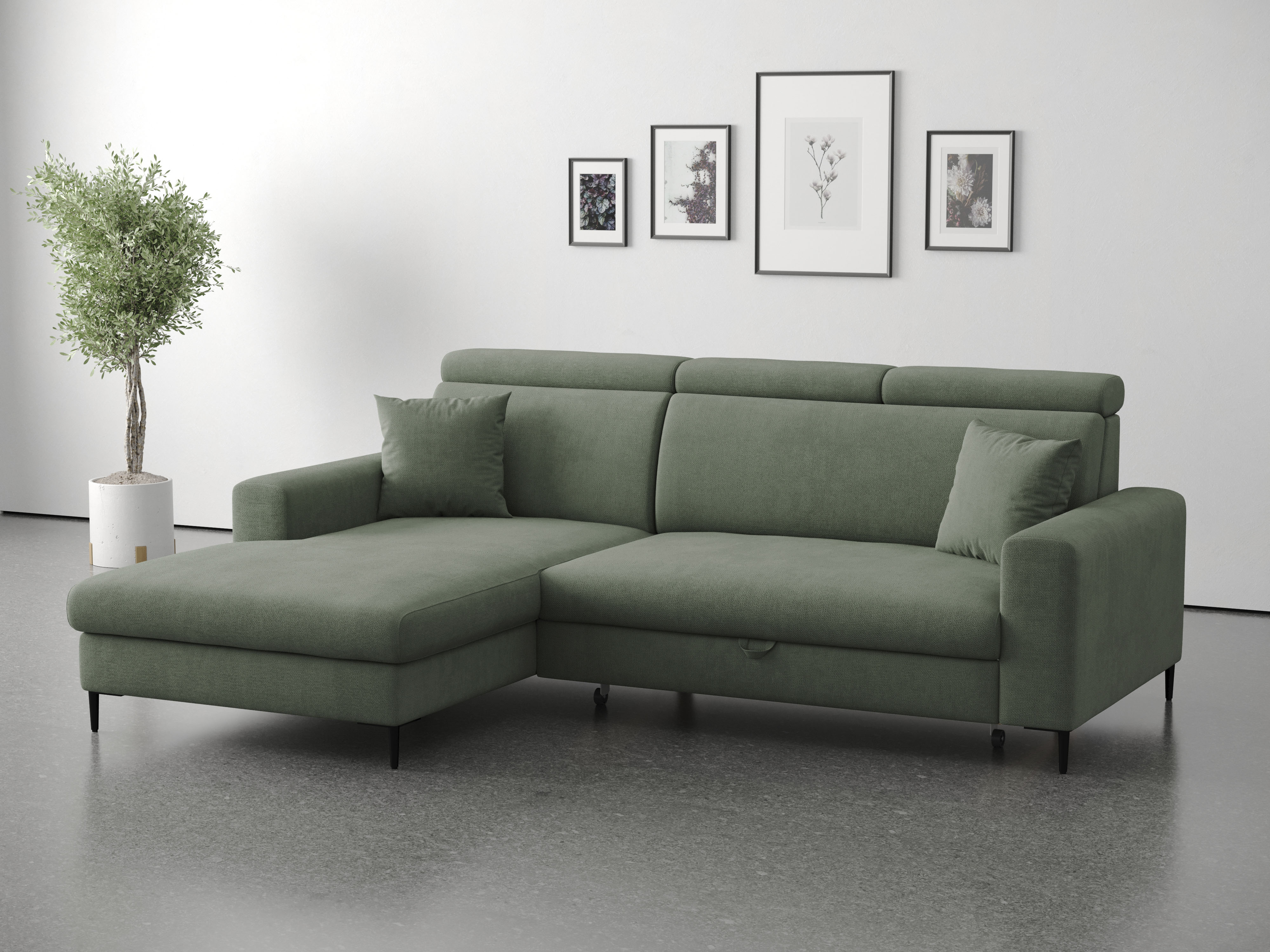 Trends by HG Ecksofa "Nizza, L-Form, B: 250cm" mit Schlaffunktion und Bettkasten