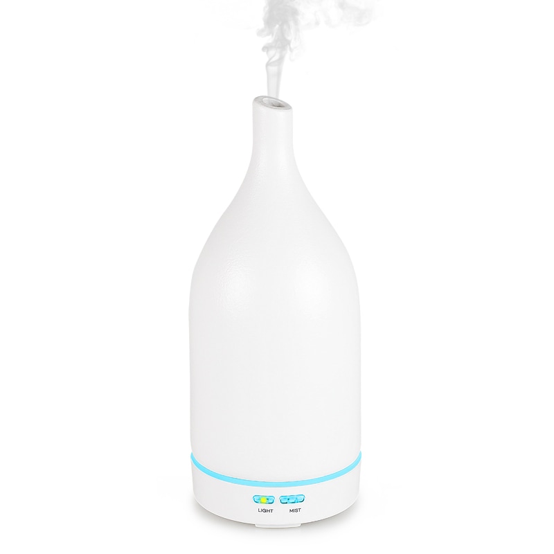 Hyrican Luftbefeuchter »Aroma Ultraschall Luftbefeuchter/Diffuser mit Keramikabdeckung«, 0,1 l Wassertank, 100 ml antibakterieller Wassertank, 7 Farben-LED-Beleuchtung, weiß