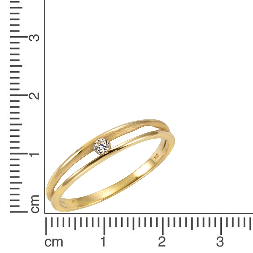 CELESTA Fingerring »375 Gold mit Zirkonia weiß«