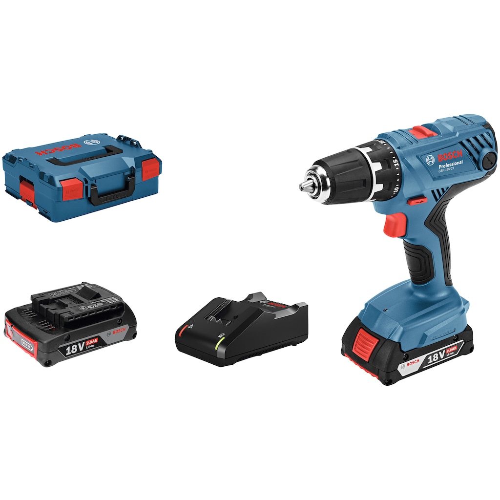 Bosch Professional Akku-Bohrschrauber »GSR 18V-21«, (Set)